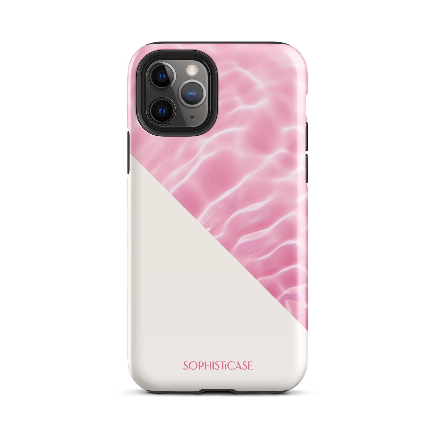 Tough Phone Case Featuring Pink Cream Summer Water Ripples Ocean Waves Design for iPhone 11 Pro Glossy