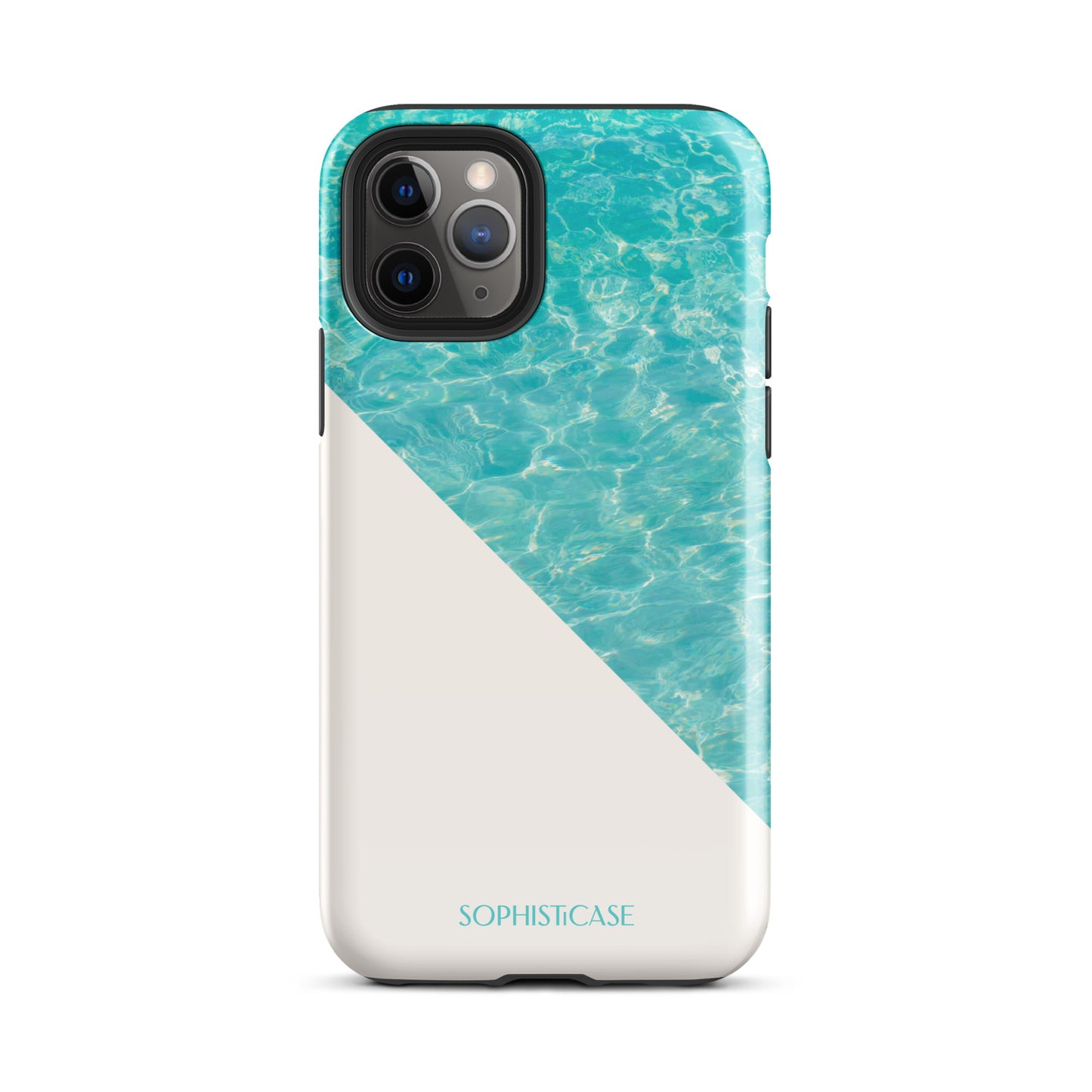 Tough Phone Case Featuring Aqua Cream Summer Water Ripples Ocean Waves Design for iPhone 11 Pro Glossy