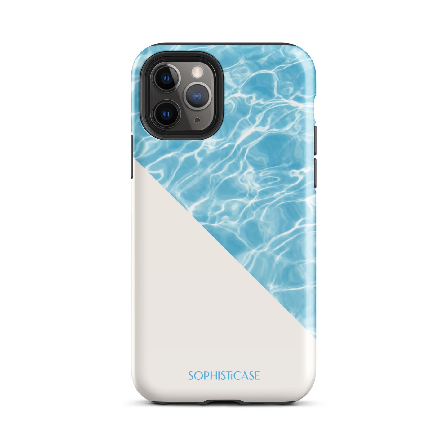 Tough Phone Case Featuring Blue Cream Summer Water Ripples Ocean Waves Design for iPhone 11 Pro Glossy