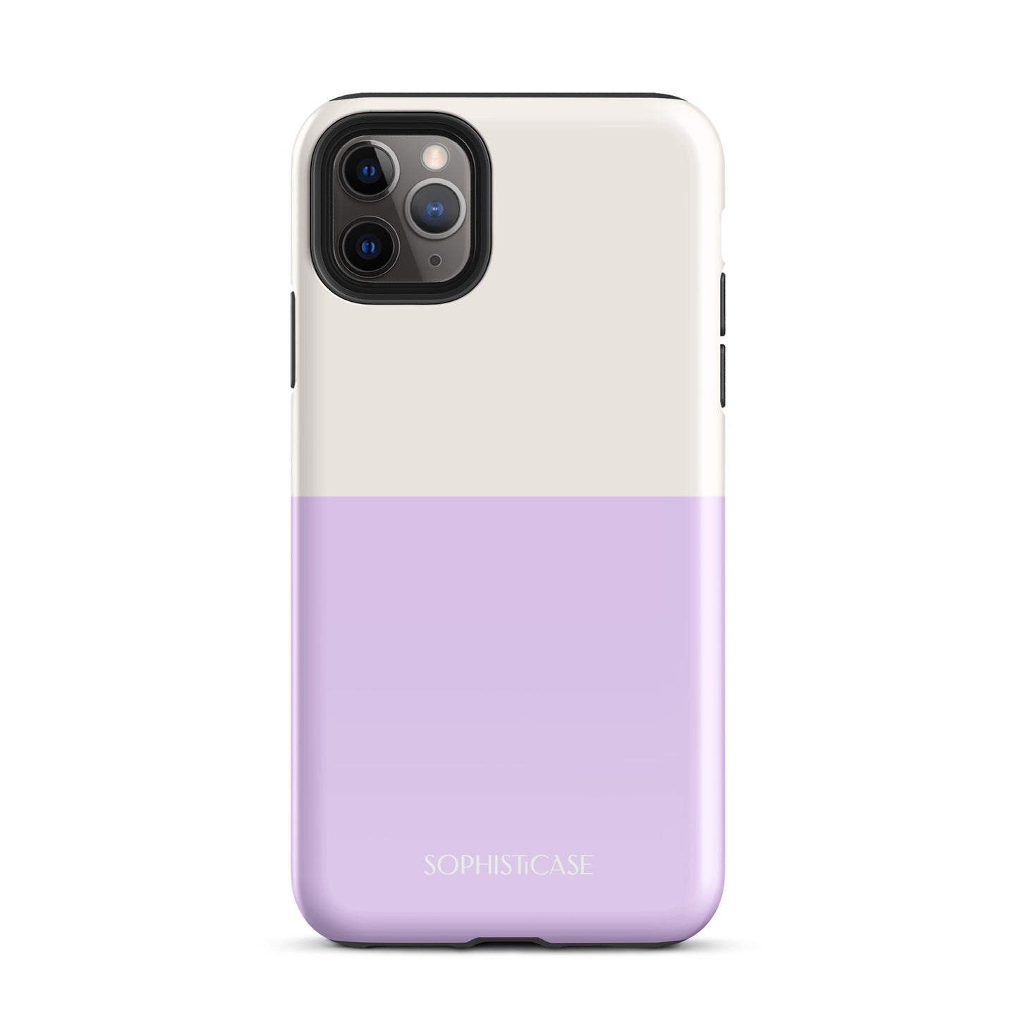 Tough Phone Case Featuring Two Tone Purple Cream Design for iPhone 11 Pro Max Glossy