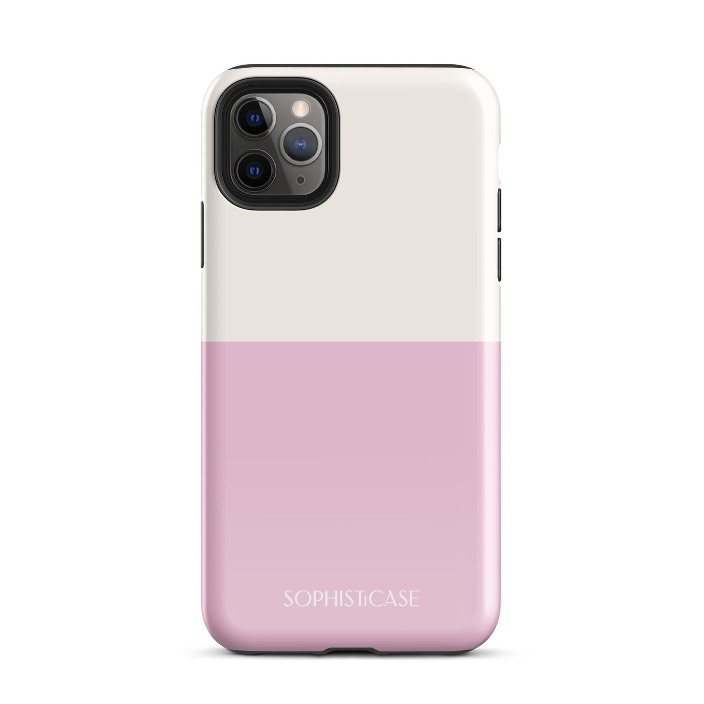 Tough Phone Case Featuring Two Tone Pink Cream Design for iPhone 11 Pro Max Glossy