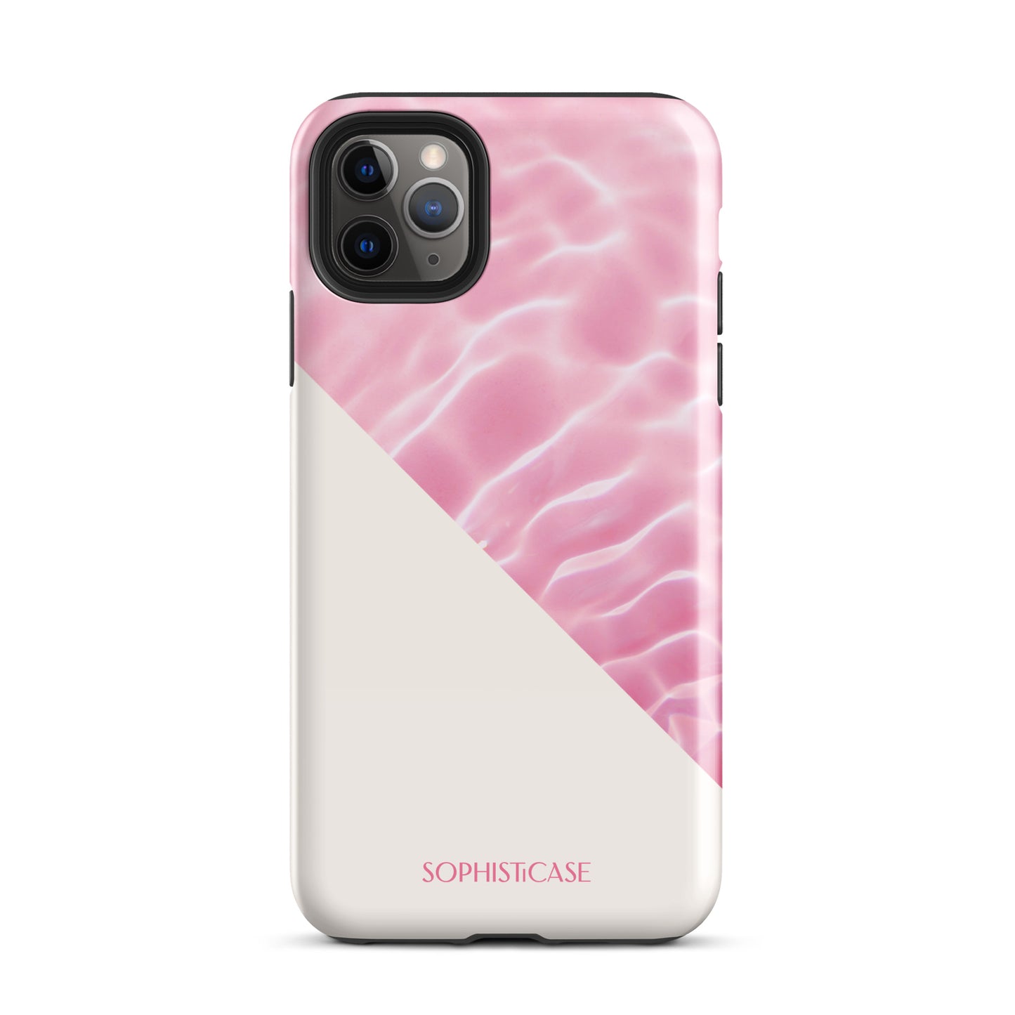 Tough Phone Case Featuring Pink Cream Summer Water Ripples Ocean Waves Design for iPhone 11 Pro Max Glossy