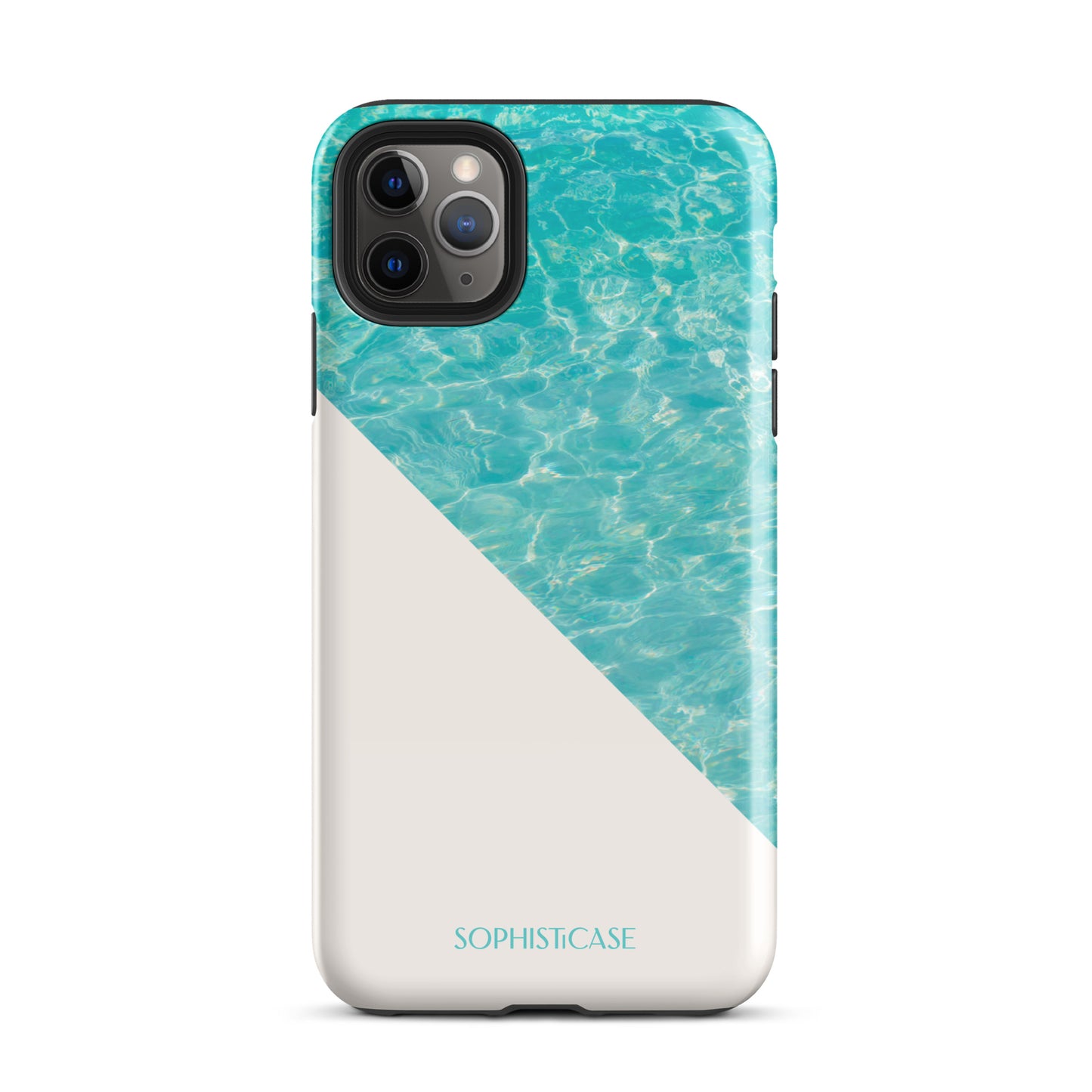 Tough Phone Case Featuring Aqua Cream Summer Water Ripples Ocean Waves Design for iPhone 11 Pro Max Glossy