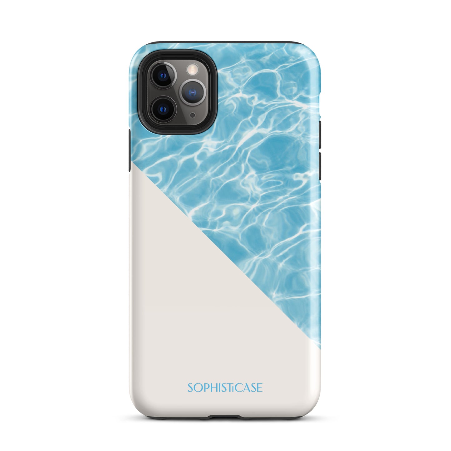 Tough Phone Case Featuring Blue Cream Summer Water Ripples Ocean Waves Design for iPhone 11 Pro Max Glossy