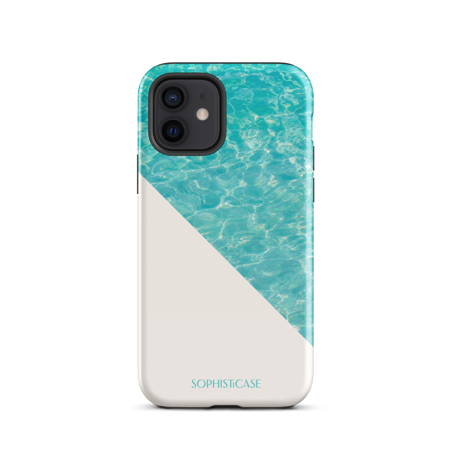 Tough Phone Case Featuring Aqua Cream Summer Water Ripples Ocean Waves Design for iPhone 12 Glossy