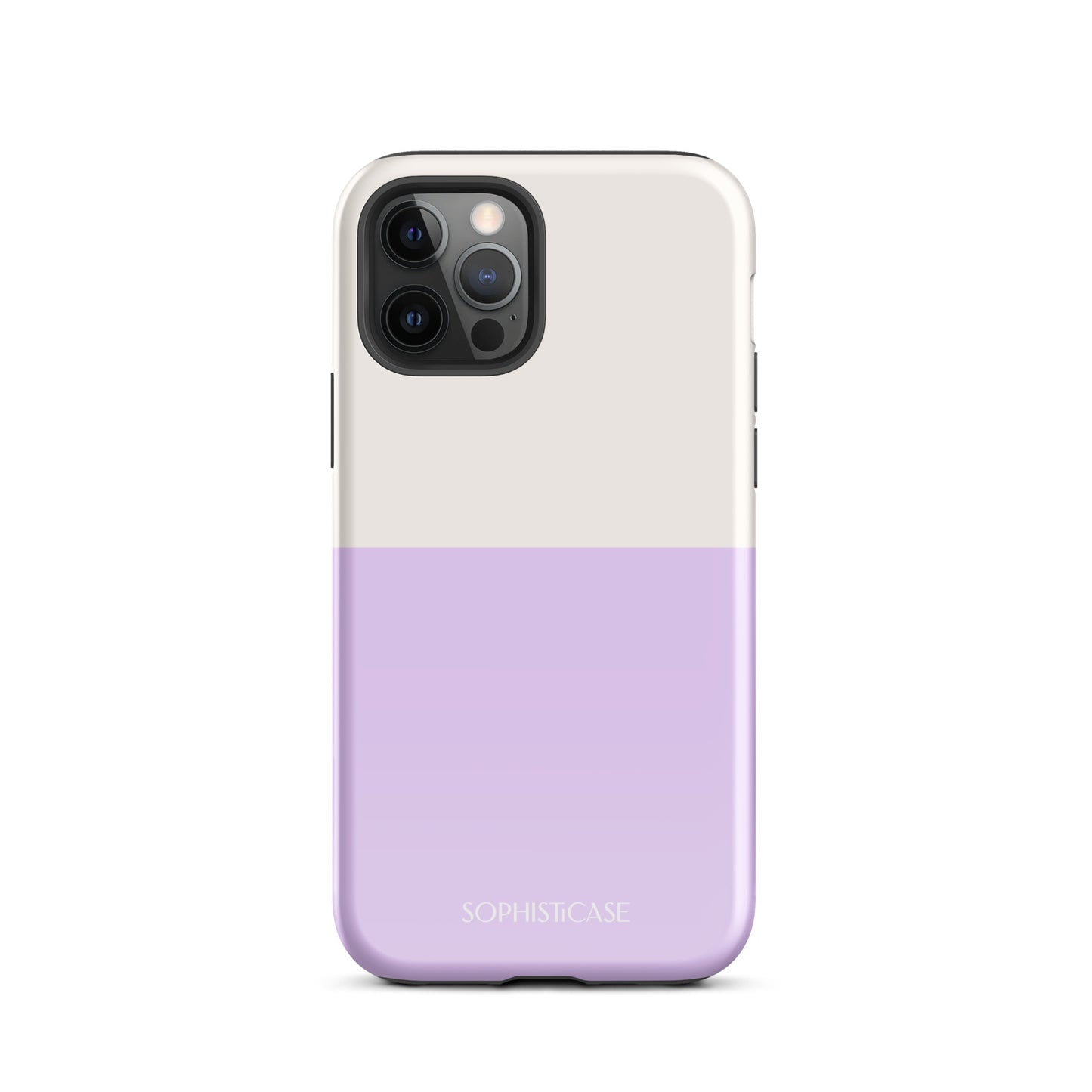 Tough Phone Case Featuring Two Tone Purple Cream Design for iPhone 12 Pro Glossy