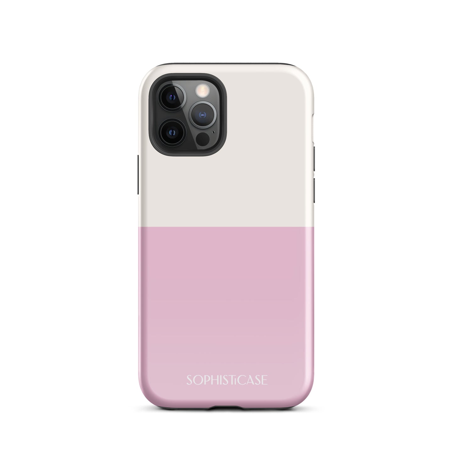 Tough Phone Case Featuring Two Tone Pink Cream Design for iPhone 12 Pro Glossy