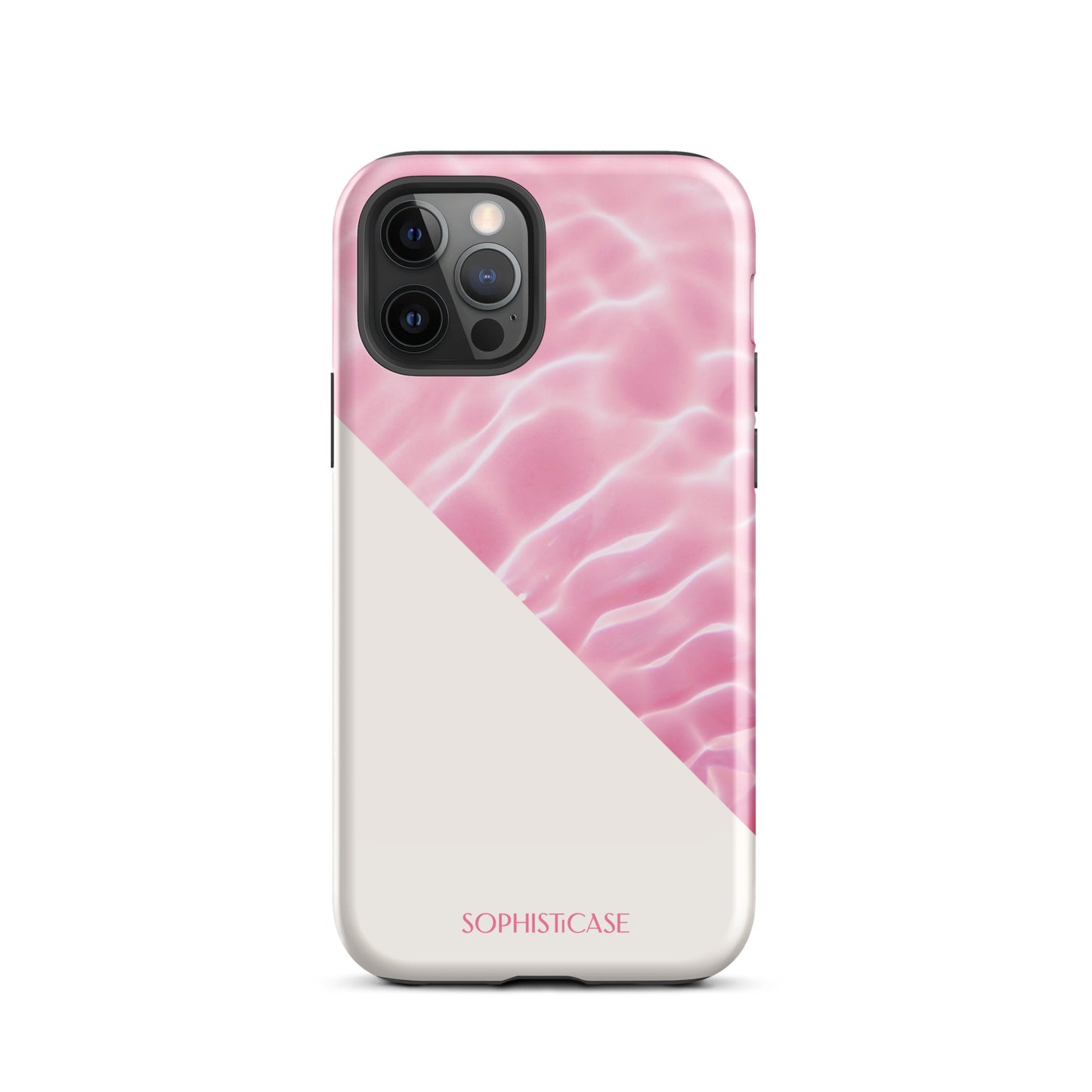 Tough Phone Case Featuring Pink Cream Summer Water Ripples Ocean Waves Design for iPhone 12 Pro Glossy 