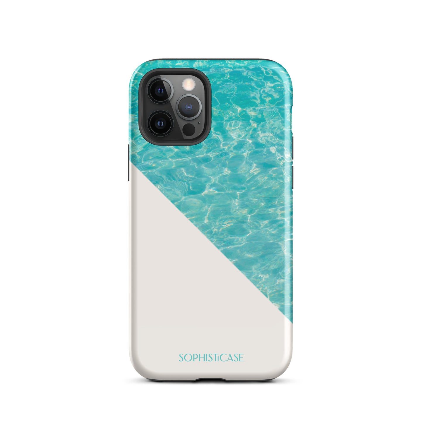 Tough Phone Case Featuring Aqua Cream Summer Water Ripples Ocean Waves Design for iPhone 12 Pro Glossy