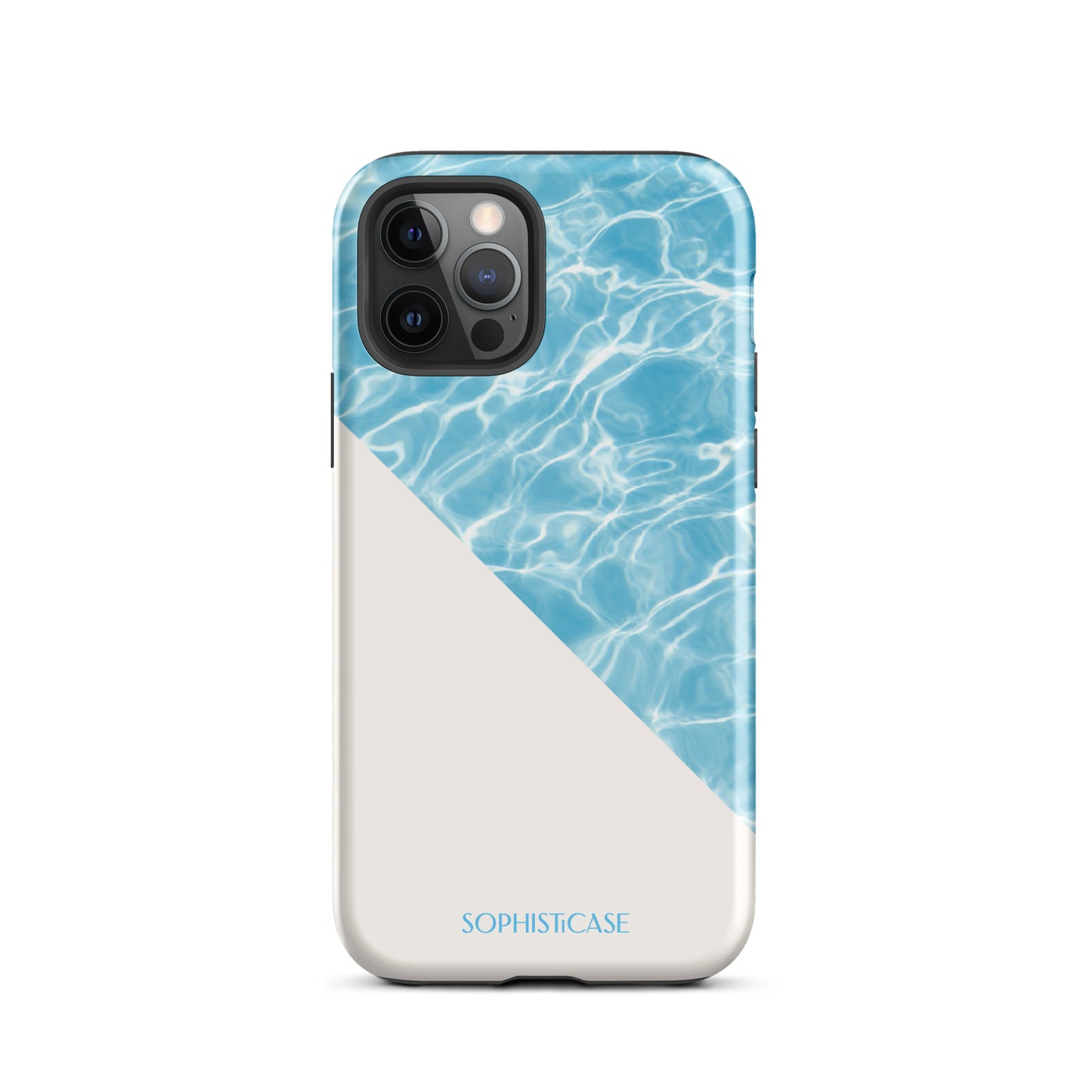 Tough Phone Case Featuring Blue Cream Summer Water Ripples Ocean Waves Design for iPhone 12 Pro Glossy