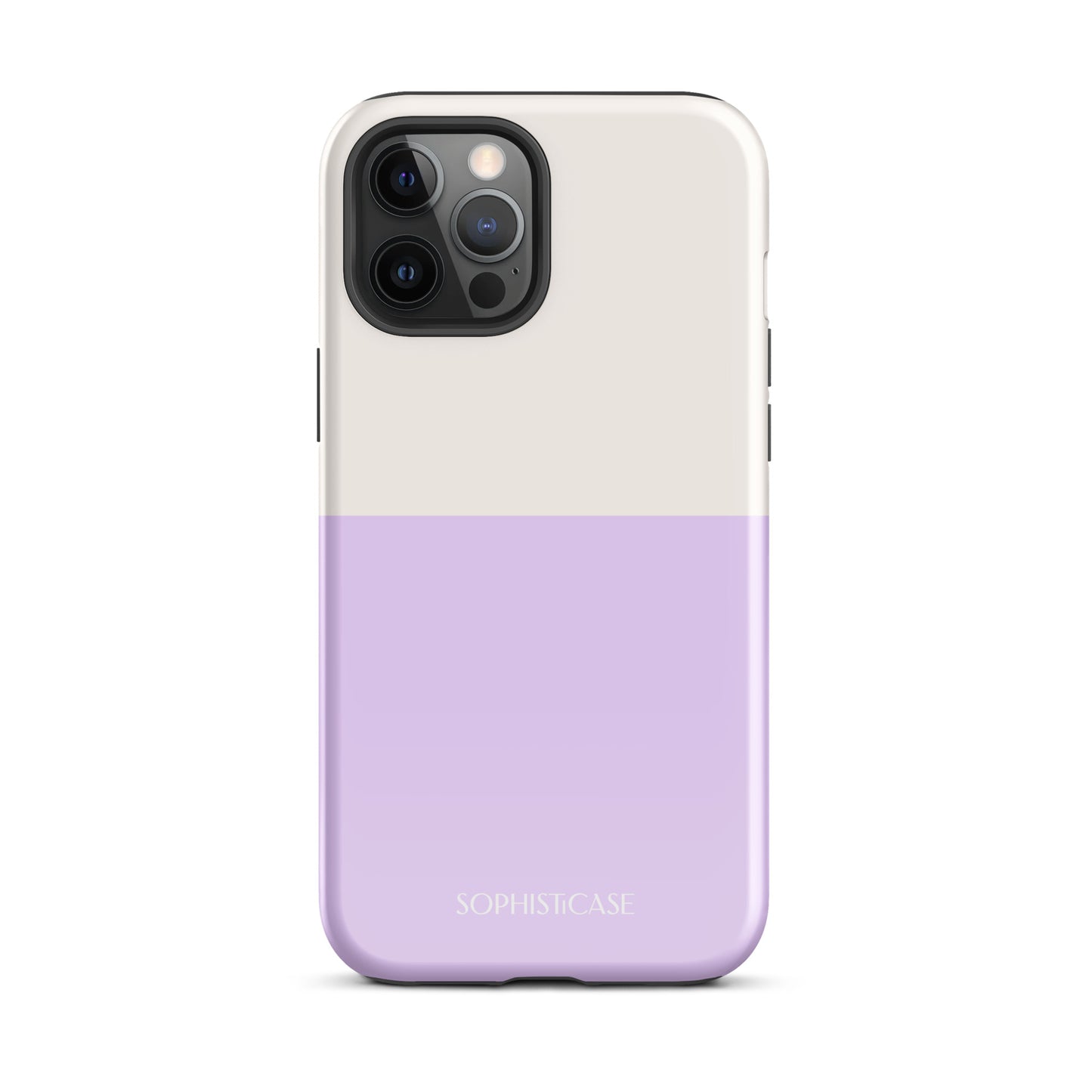 Tough Phone Case Featuring Two Tone Purple Cream Design for iPhone 12 Pro Max Glossy