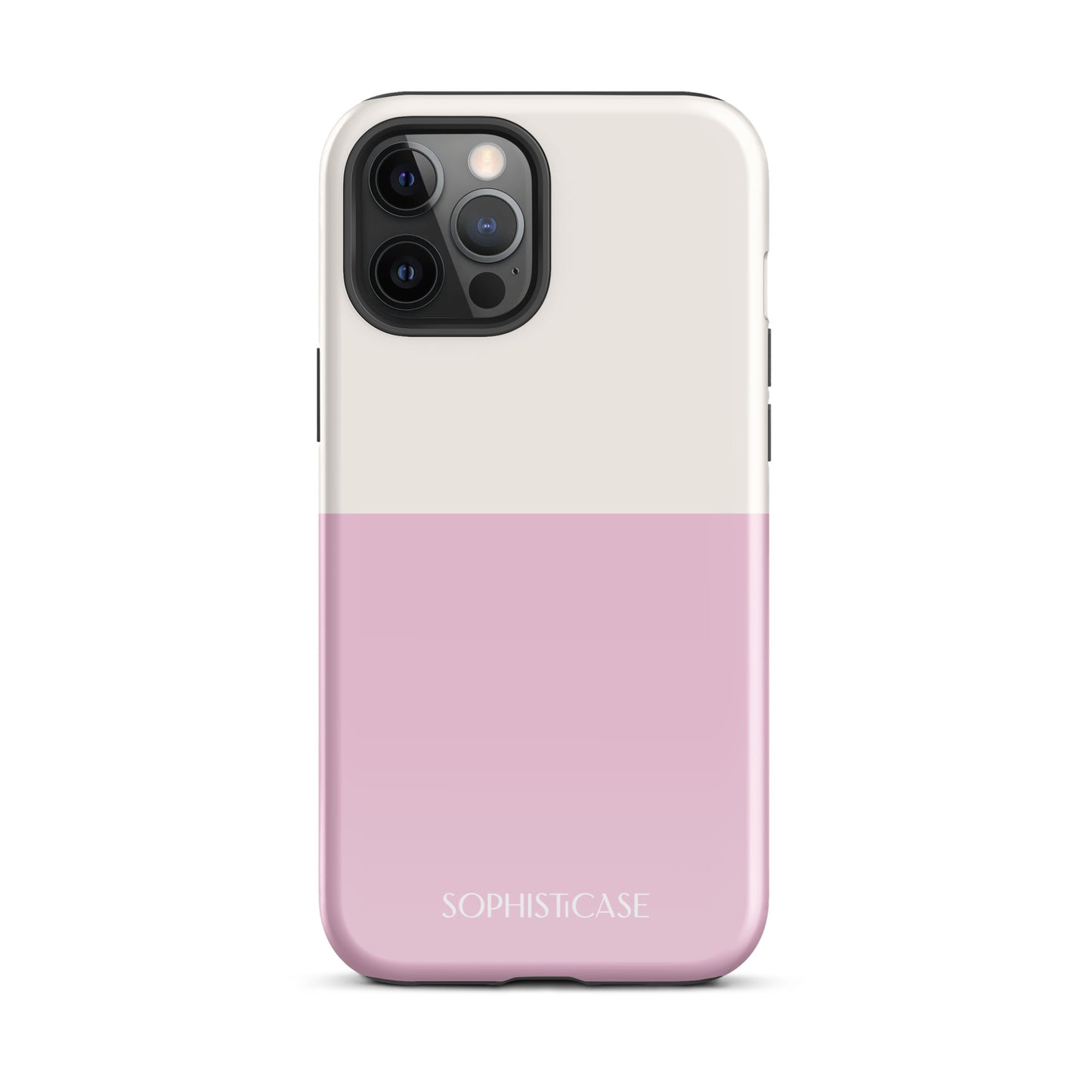 Tough Phone Case Featuring Two Tone Pink Cream Design for iPhone 12 Pro Max Glossy