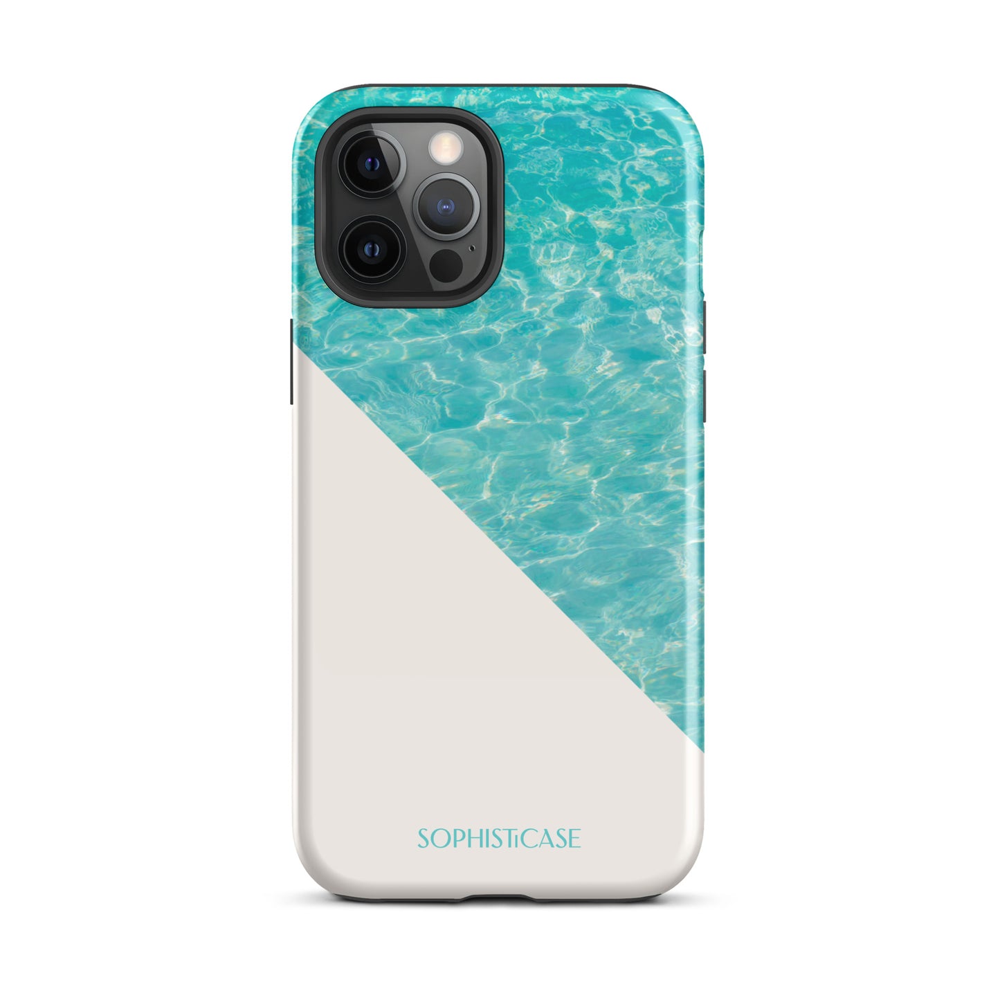 Tough Phone Case Featuring Aqua Cream Summer Water Ripples Ocean Waves Design for iPhone 12 Pro Max Glossy