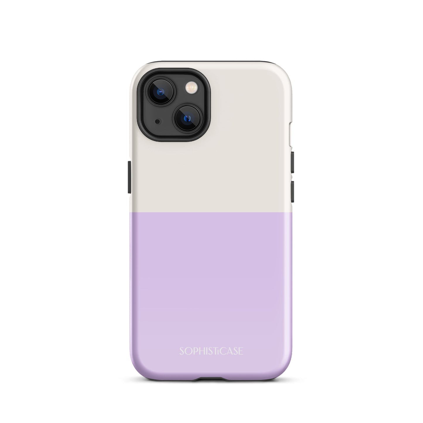 Tough Phone Case Featuring Two Tone Purple Cream Design for iPhone 13 Glossy