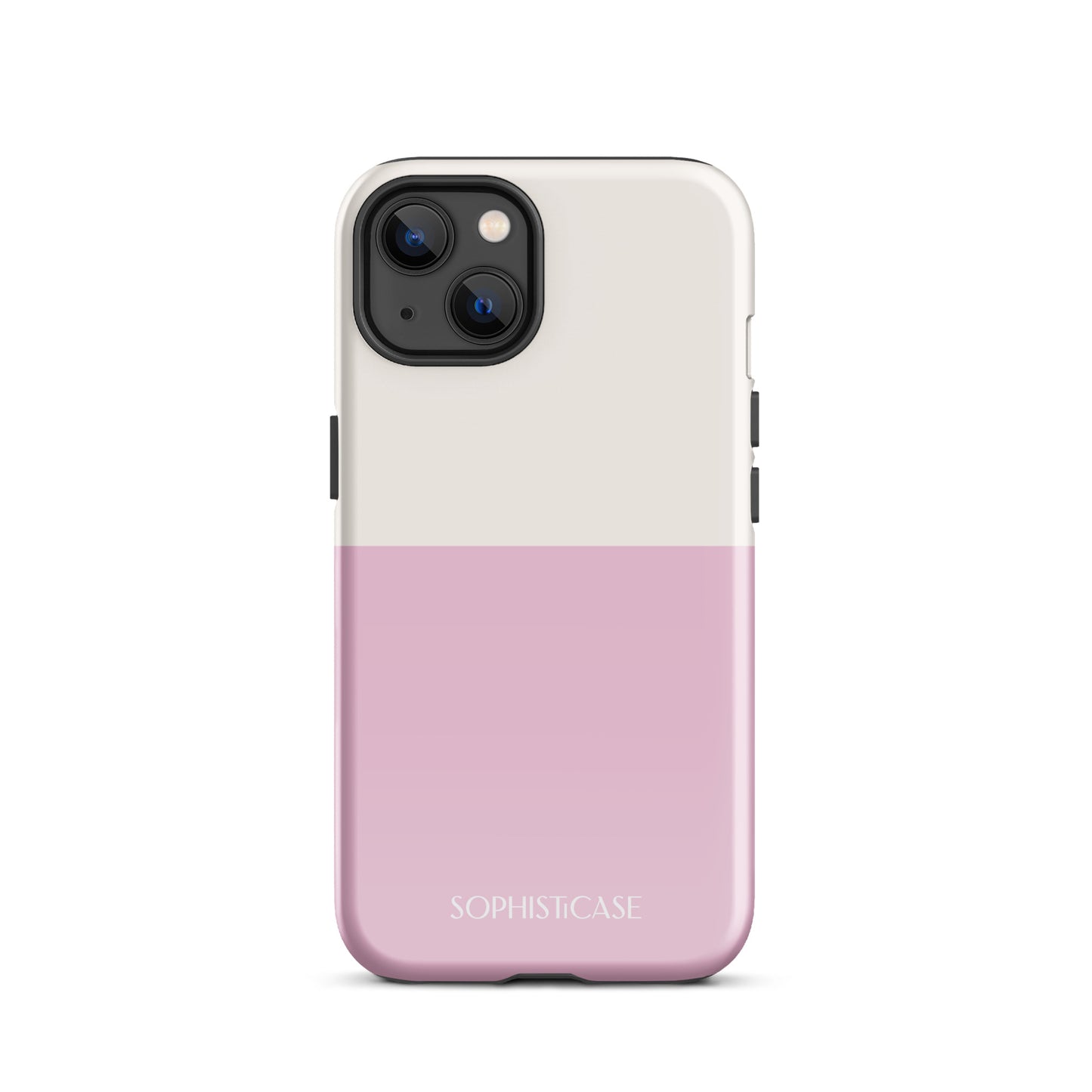 Tough Phone Case Featuring Two Tone Pink Cream Design for iPhone 13 Glossy