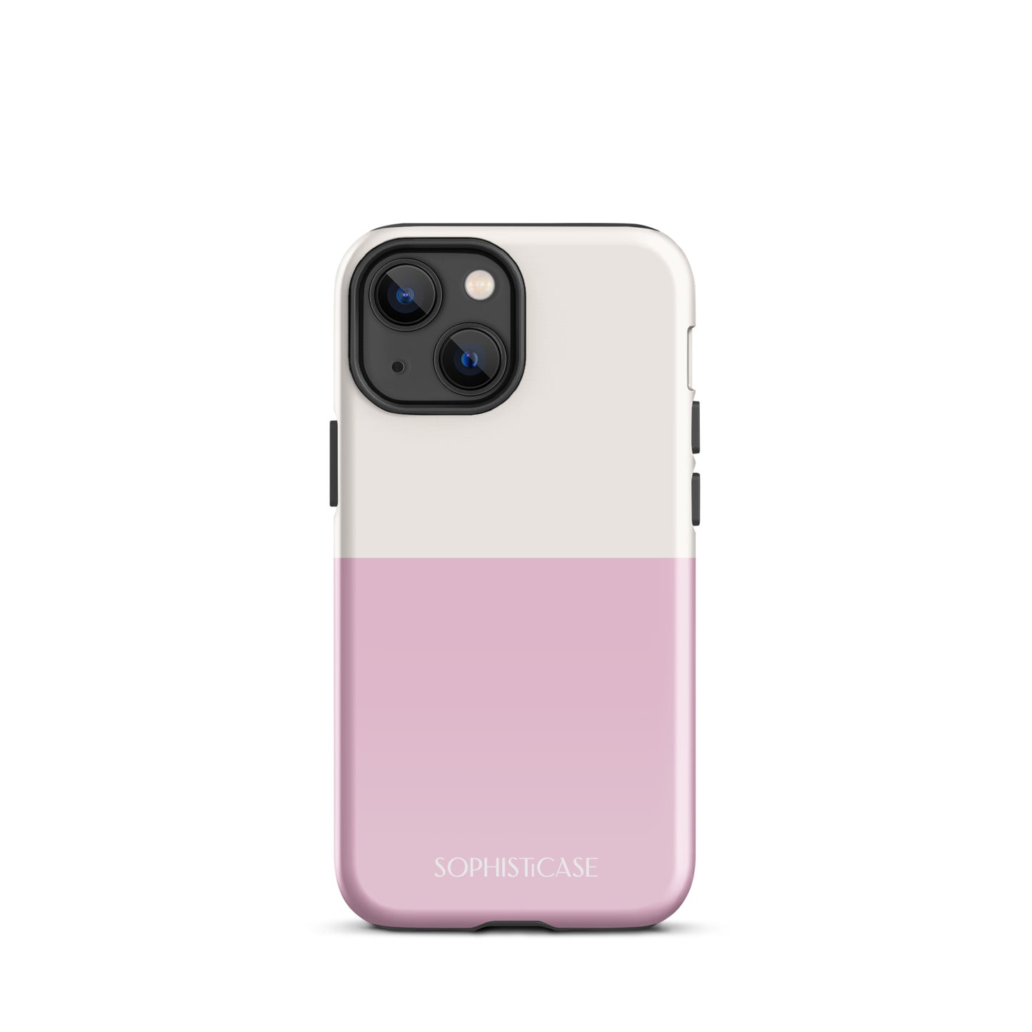 Tough Phone Case Featuring Two Tone Pink Cream Design for iPhone 13 Mini Glossy