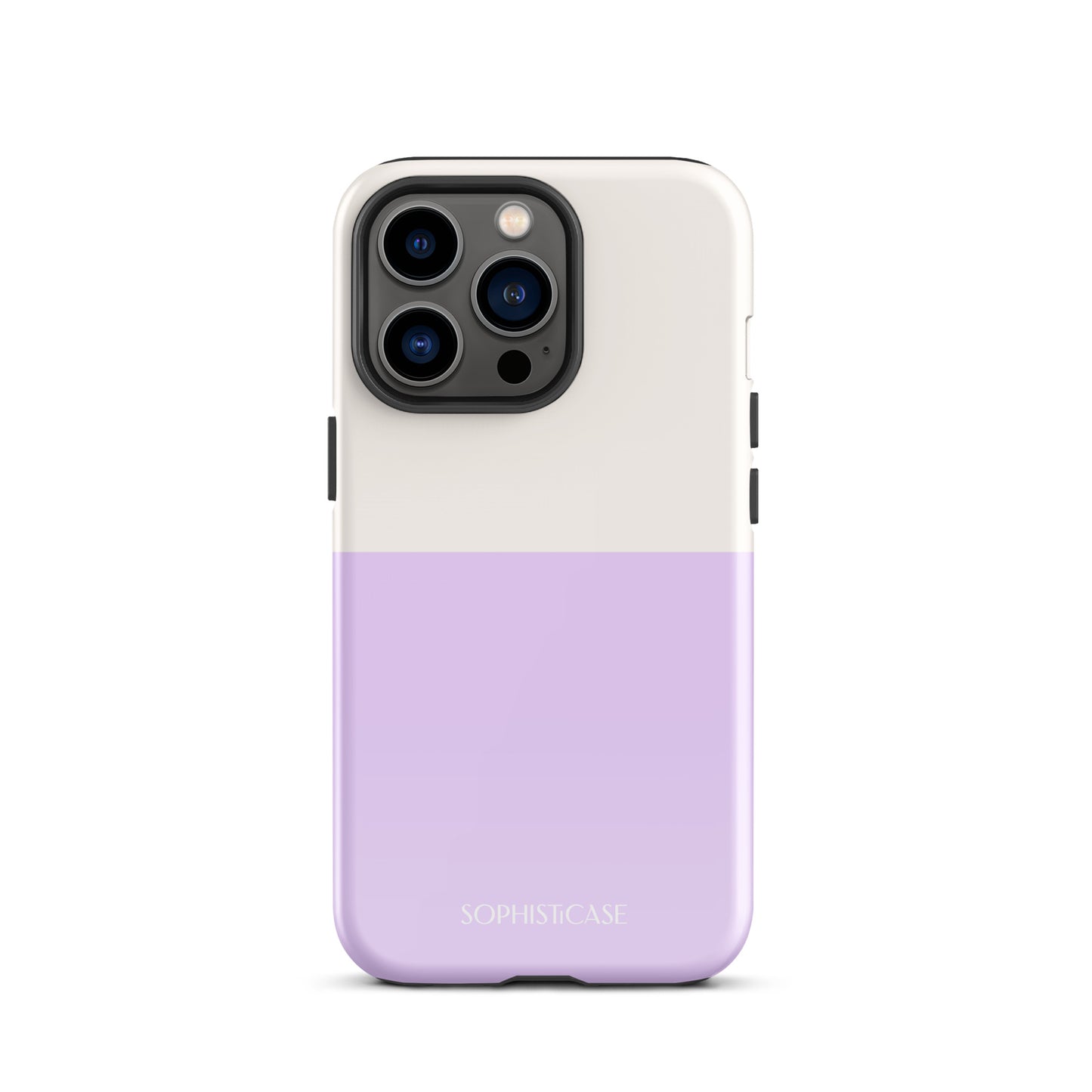 Tough Phone Case Featuring Two Tone Purple Cream Design for iPhone 13 Pro Glossy 