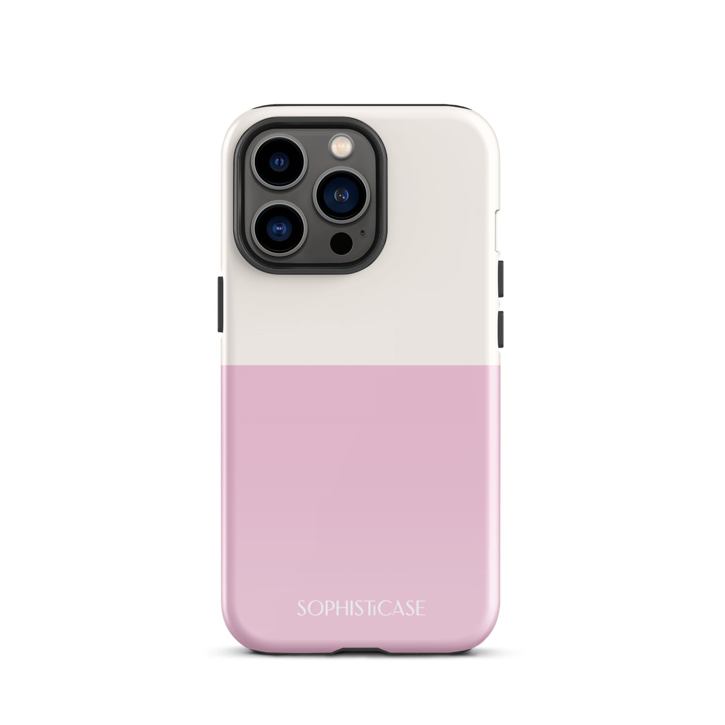 Tough Phone Case Featuring Two Tone Pink Cream Design for iPhone 13 Pro Glossy