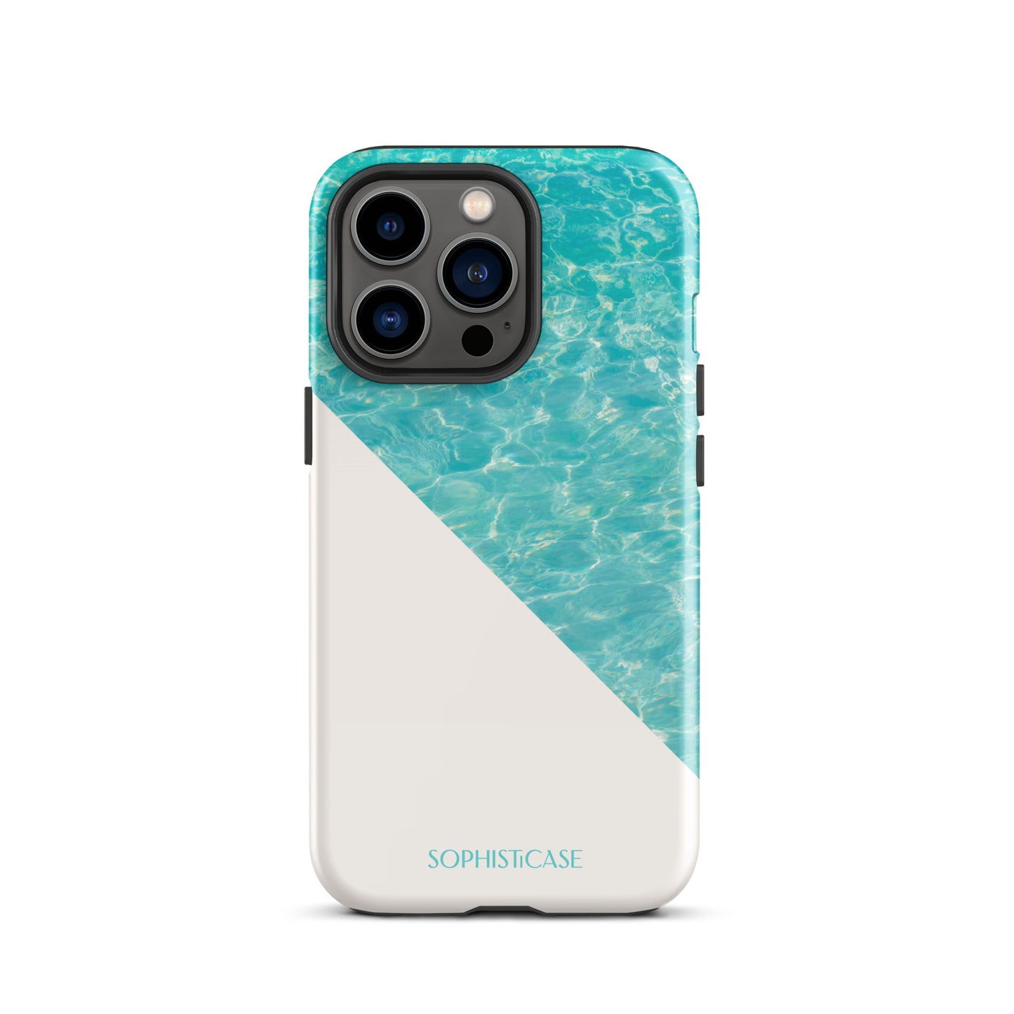 Tough Phone Case Featuring Aqua Cream Summer Water Ripples Ocean Waves Design for iPhone 13 Pro Glossy