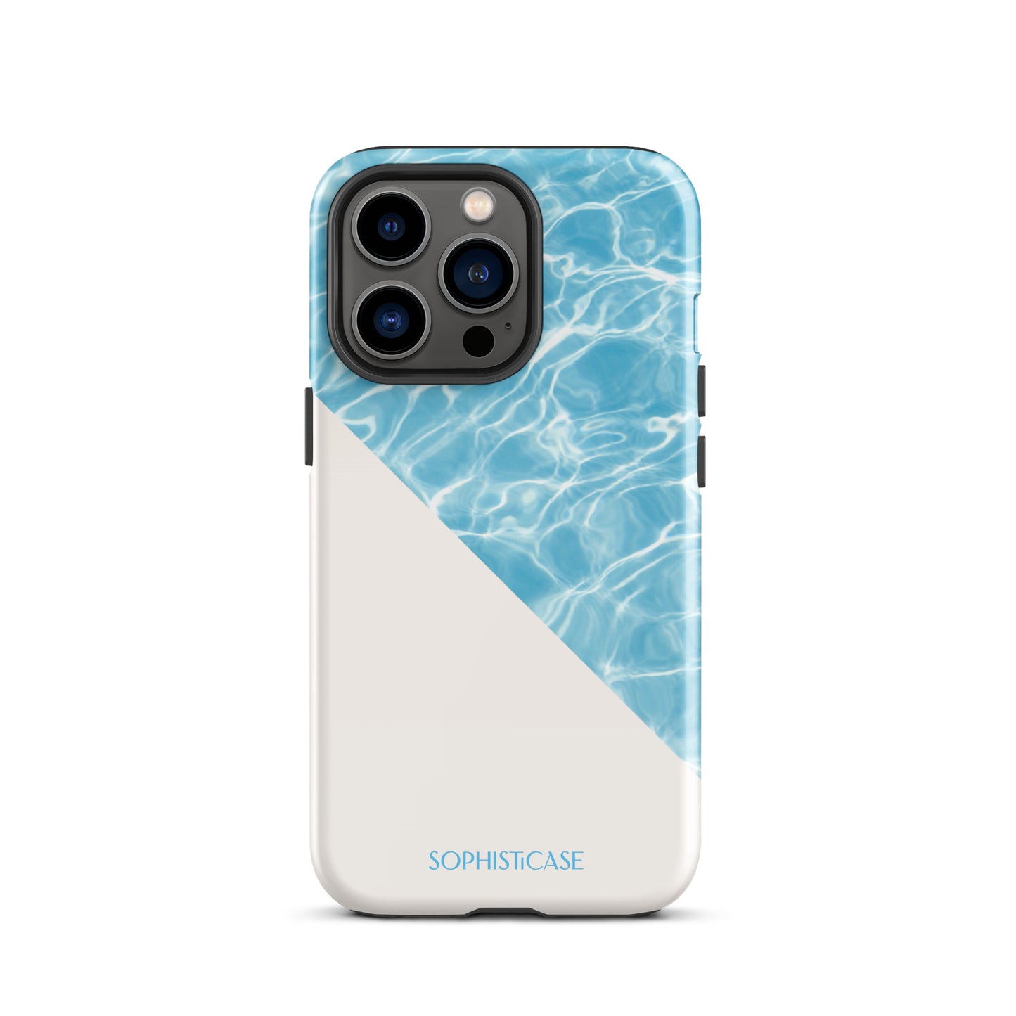 Tough Phone Case Featuring Blue Cream Summer Water Ripples Ocean Waves Design for iPhone 13 Pro Glossy