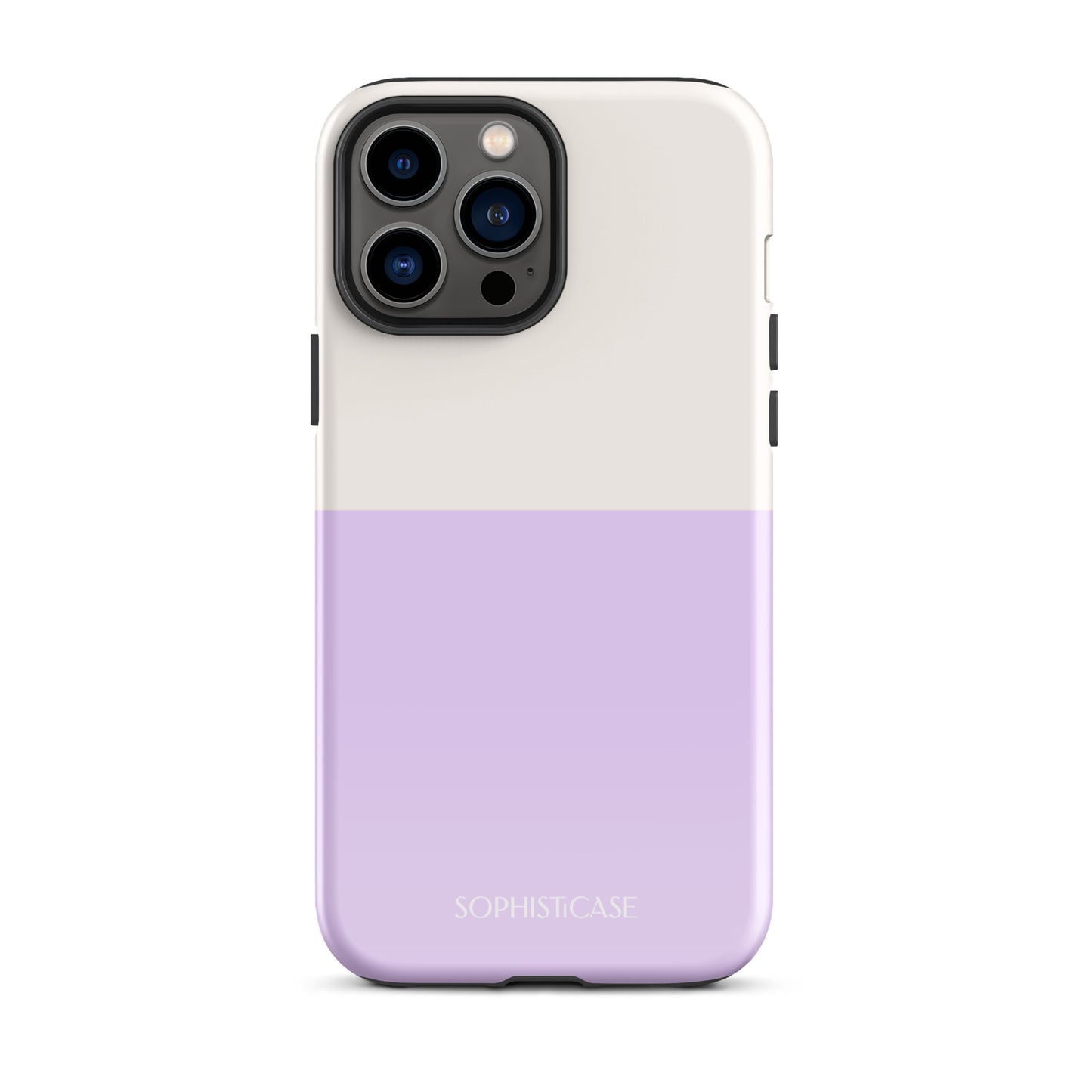 Tough Phone Case Featuring Two Tone Purple Cream Design for iPhone 13 Pro Max Glossy