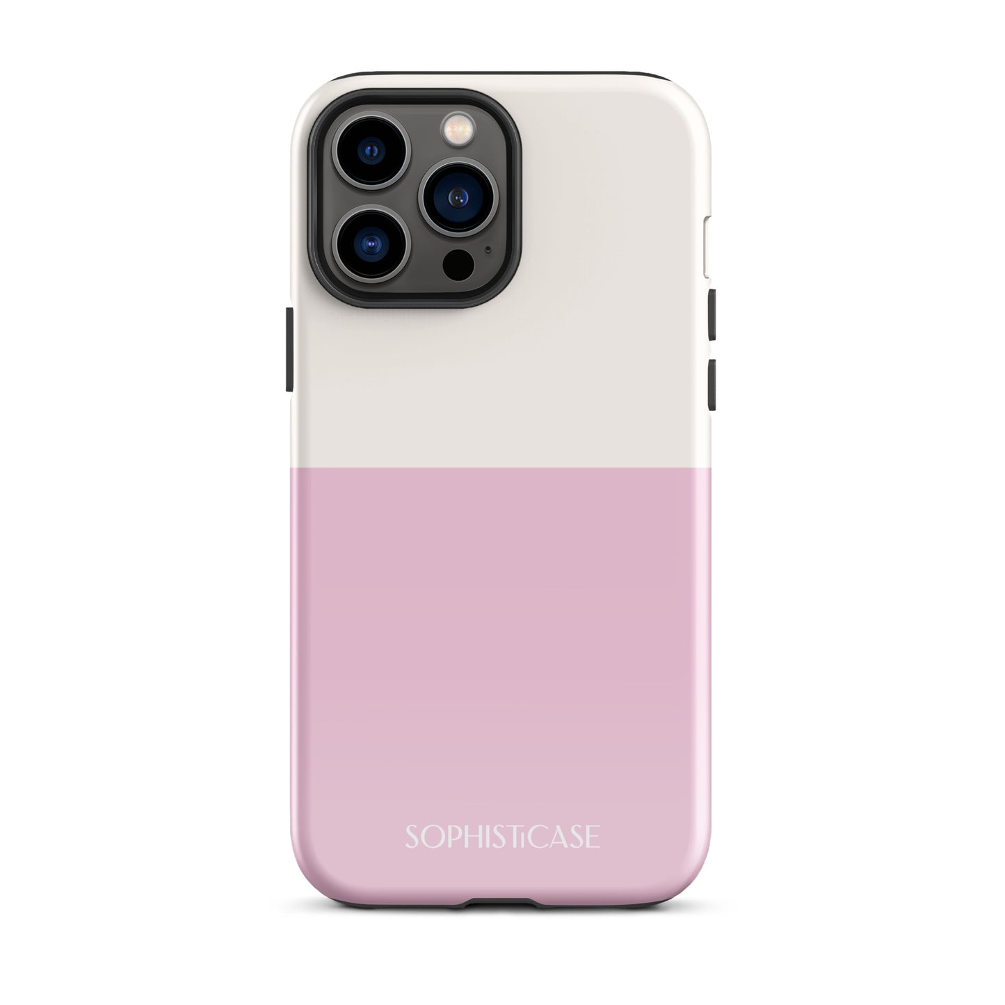 Tough Phone Case Featuring Two Tone Pink Cream Design for iPhone 13 Pro Max Glossy 