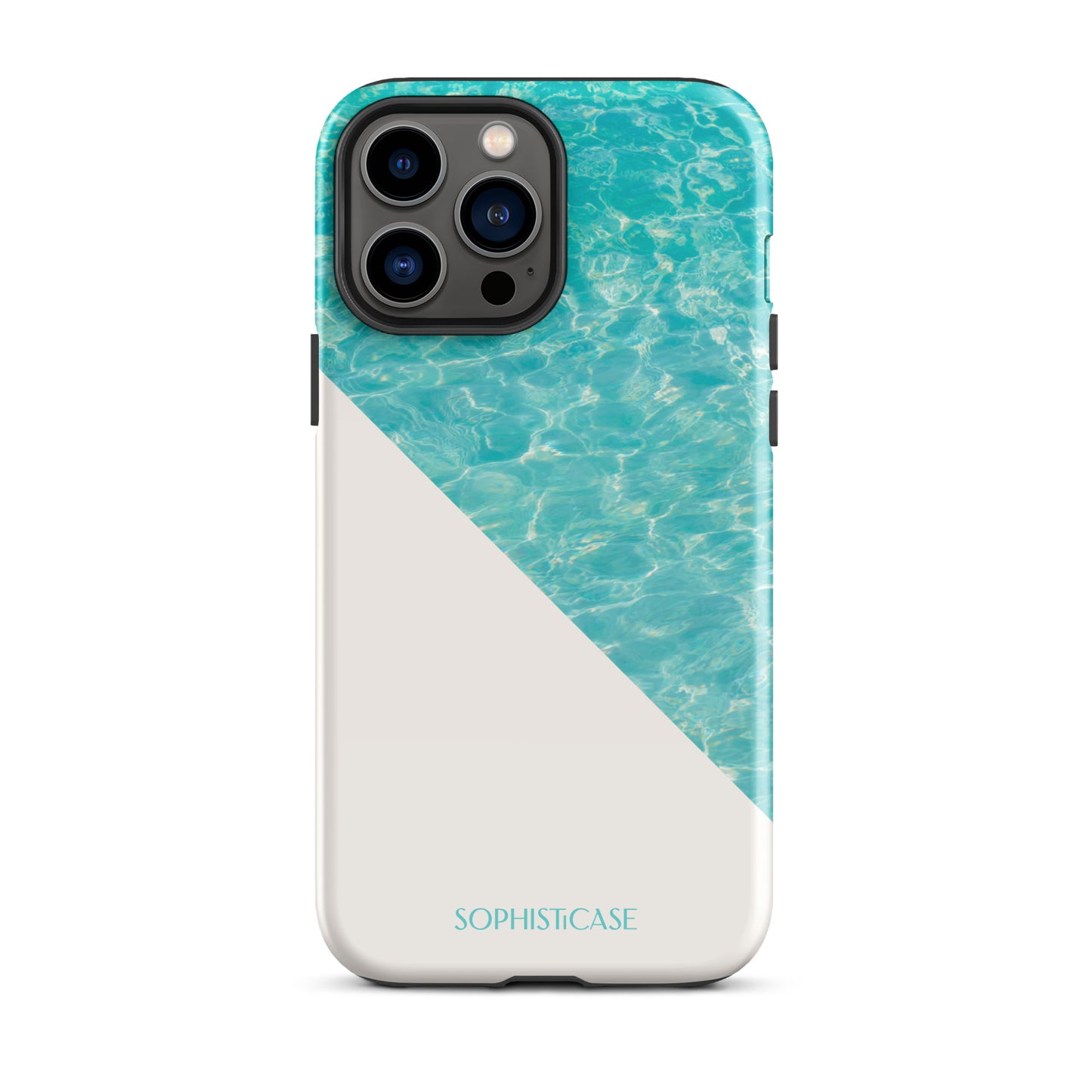 Tough Phone Case Featuring Aqua Cream Summer Water Ripples Ocean Waves Design for iPhone 13 Pro Max  Glossy