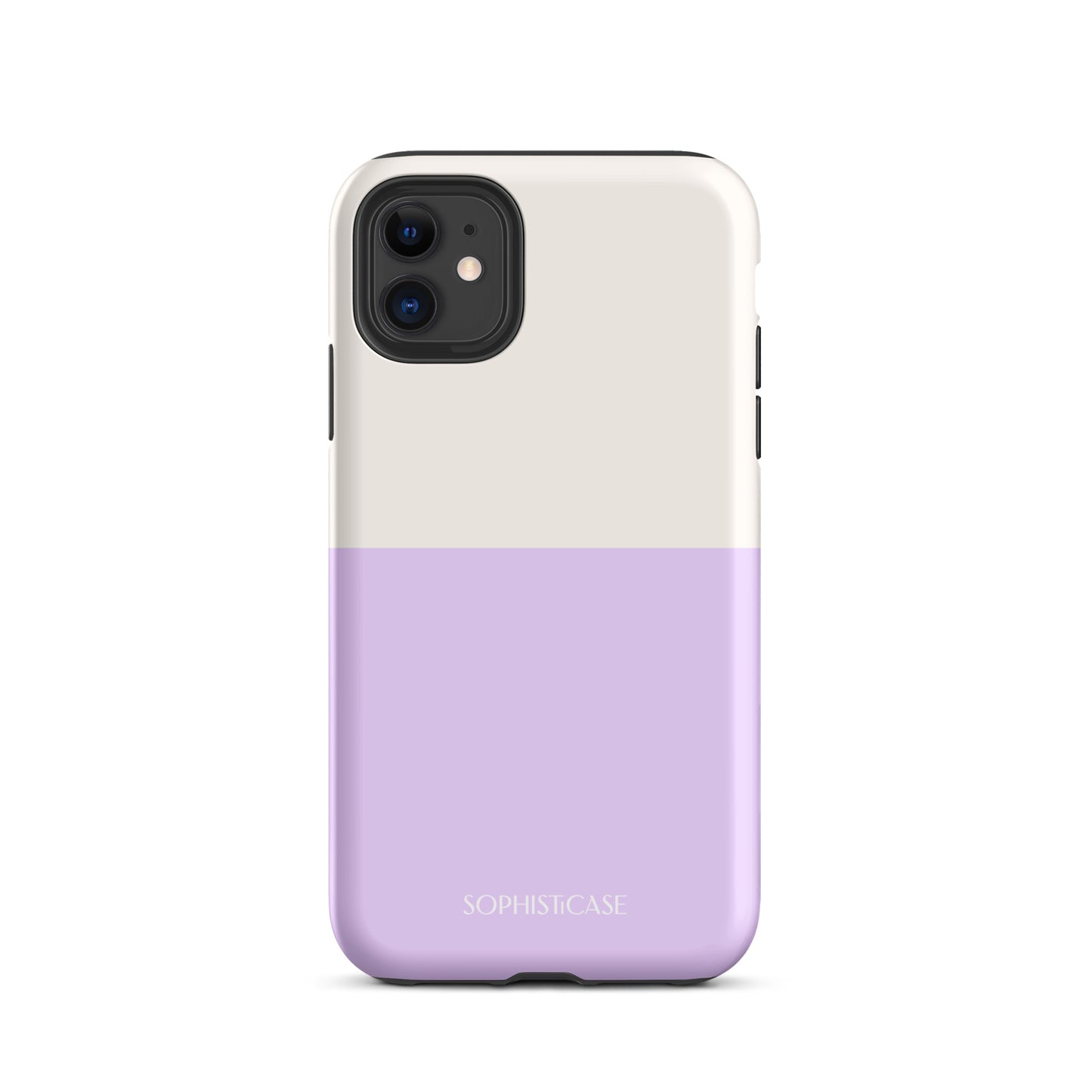 Tough Phone Case Featuring Two Tone Purple Cream Design for iPhone 11 Matte