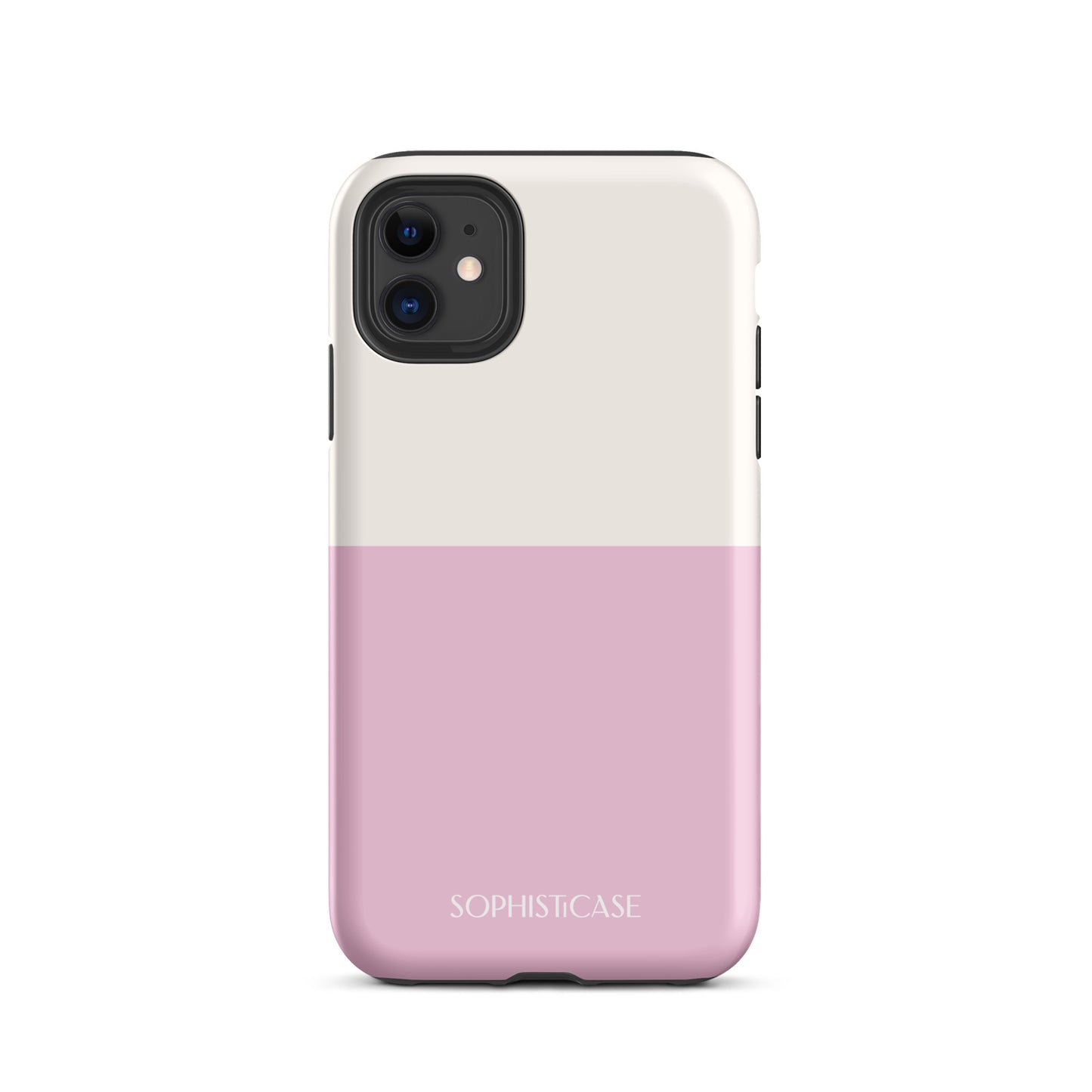 Tough Phone Case Featuring Two Tone Pink Cream Design for iPhone 11 Matte