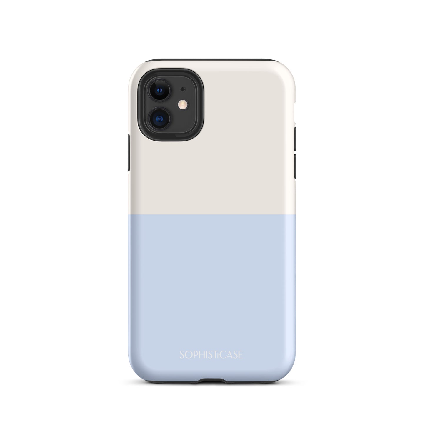 Basics Collection Tough Phone Case Featuring Two Tone Blue Cream Design for iPhone 11 Matte