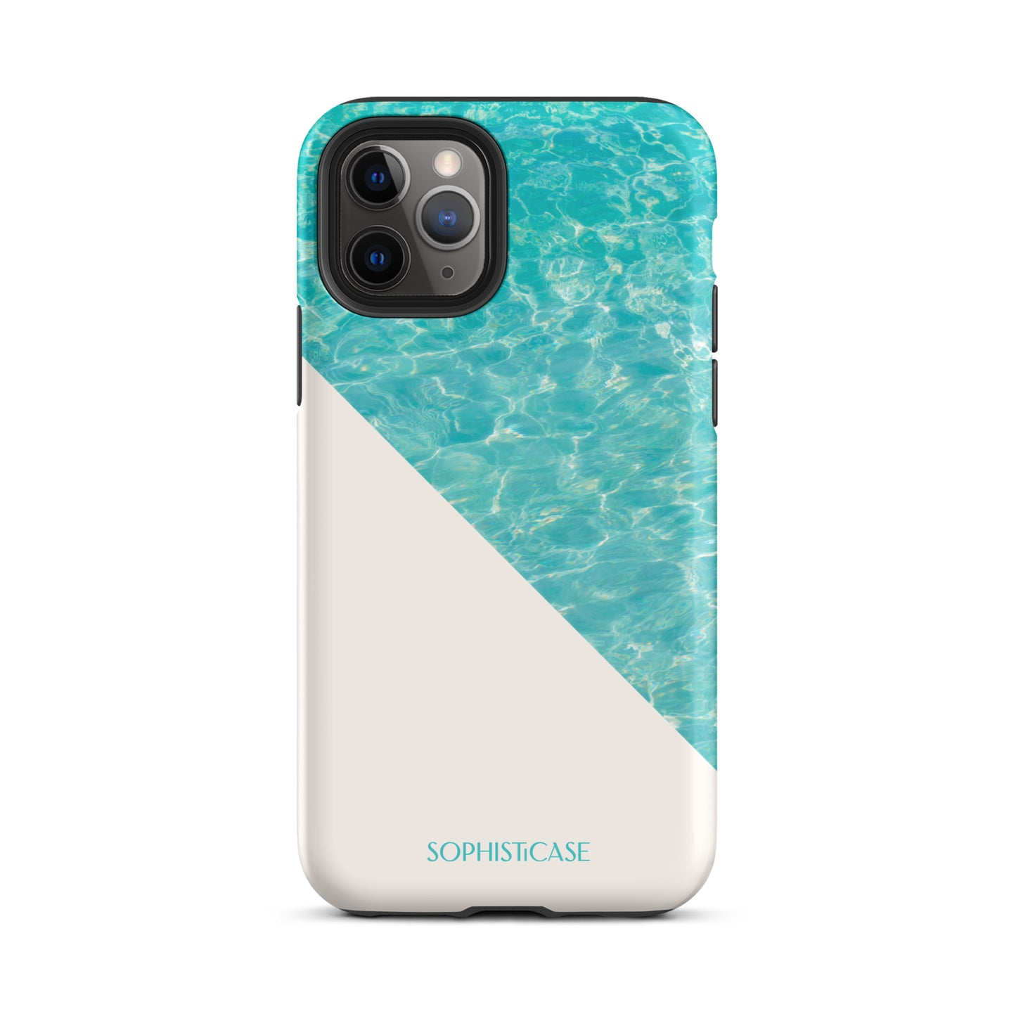 Tough Phone Case Featuring Aqua Cream Summer Water Ripples Ocean Waves Design for iPhone 11 Pro Matte