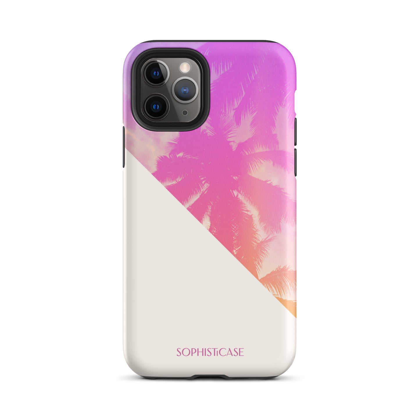 Tough Phone Case Featuring Purple Cream Summer Palm Tree Design for iPhone 11 Pro Matte