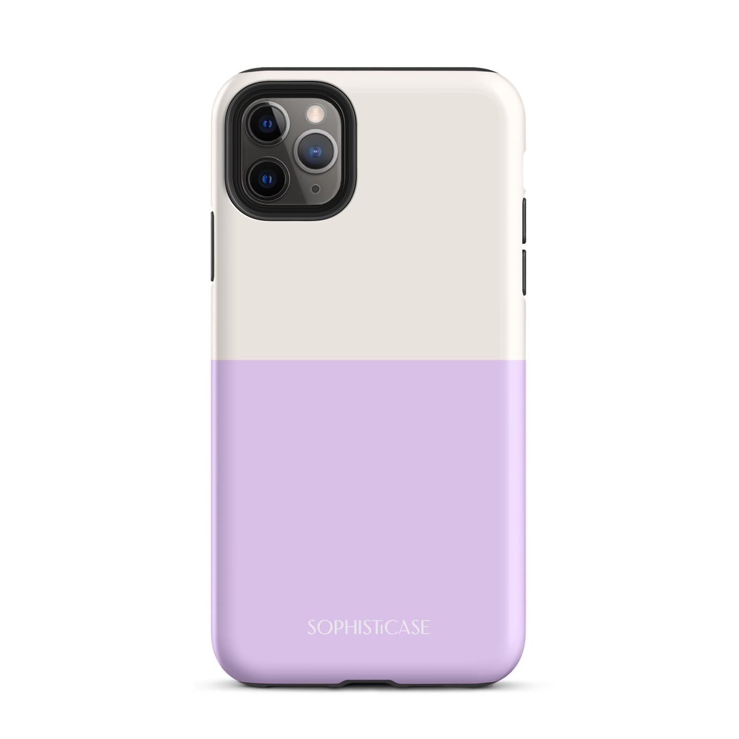 Tough Phone Case Featuring Two Tone Purple Cream Design for iPhone 11 Pro Max Matte