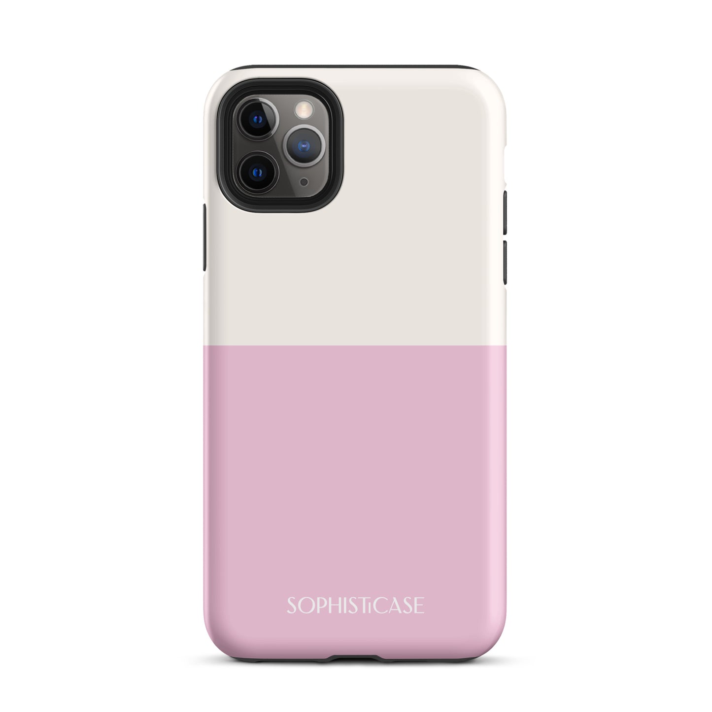 Tough Phone Case Featuring Two Tone Pink Cream Design for iPhone 11 Pro Max Matte