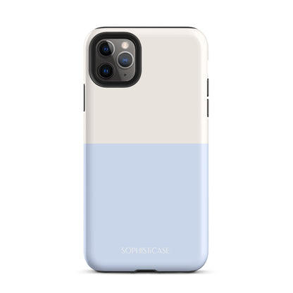 Basics Collection Tough Phone Case Featuring Two Tone Blue Cream Design for iPhone 11 Pro Max Matte