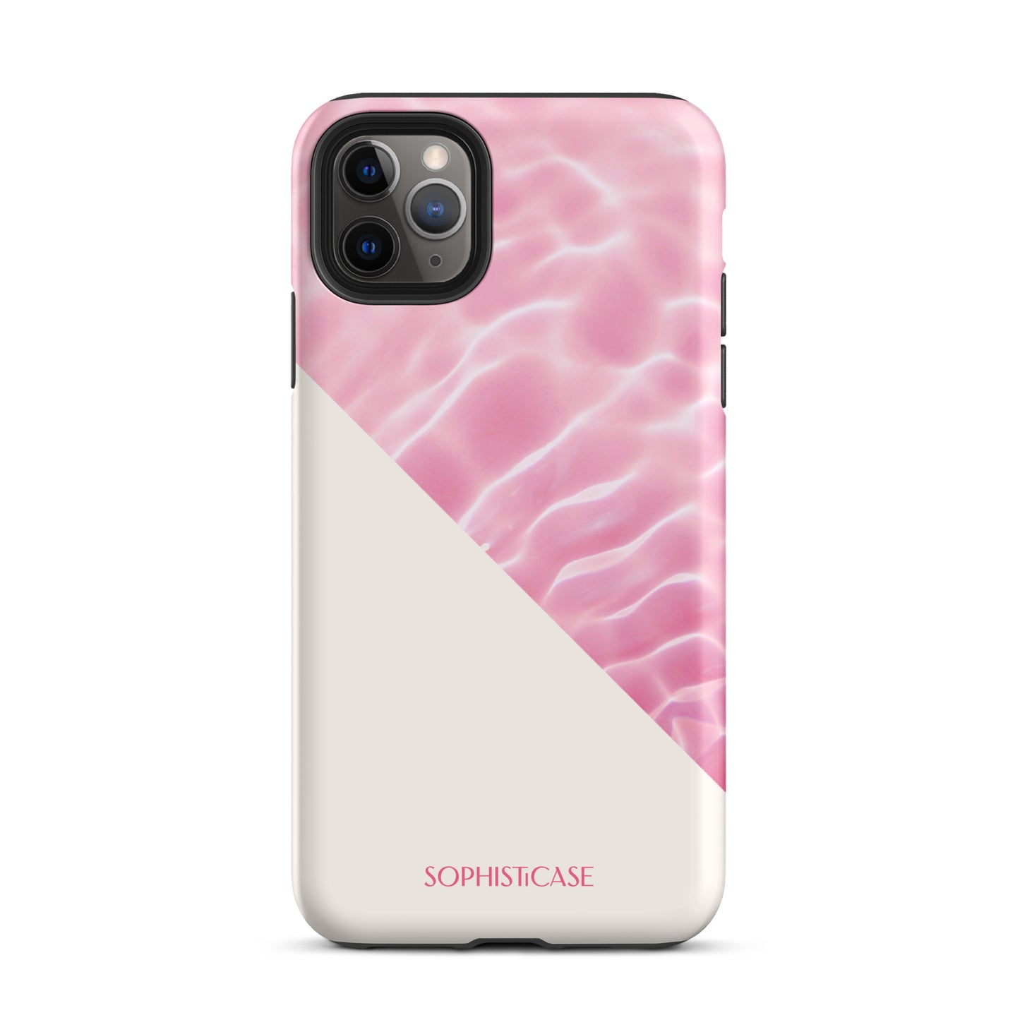 Tough Phone Case Featuring Pink Cream Summer Water Ripples Ocean Waves Design for iPhone 11 Pro Max Matte