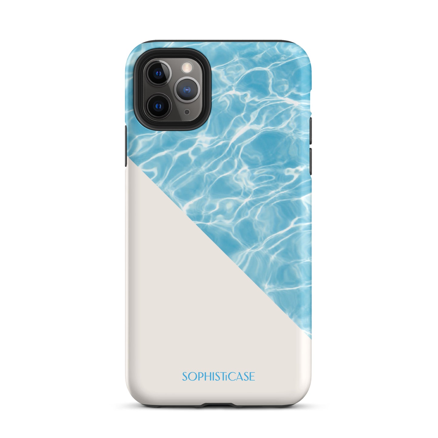 Tough Phone Case Featuring Blue Cream Summer Water Ripples Ocean Waves Design for iPhone 11 Pro Max Matte