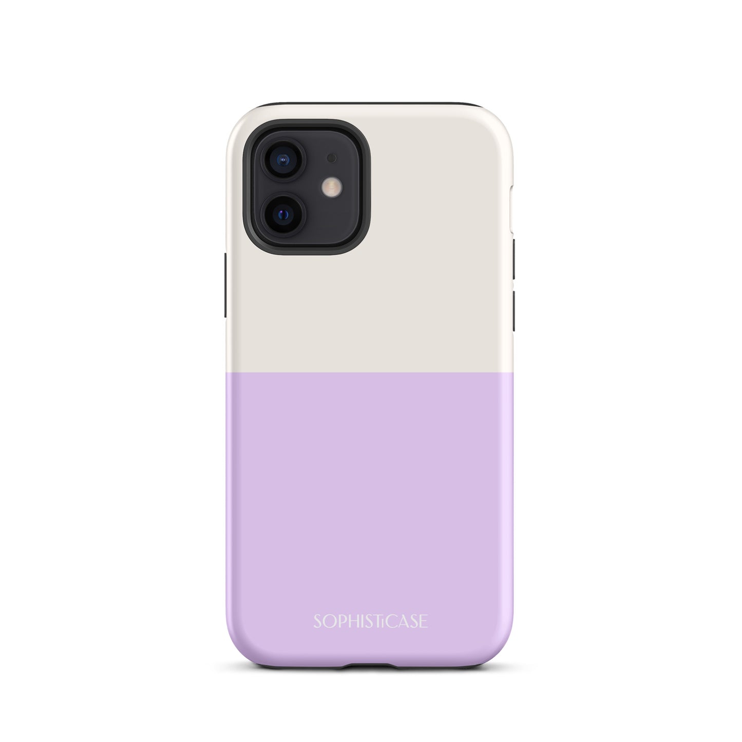 Tough Phone Case Featuring Two Tone Purple Cream Design for iPhone 12 Matte