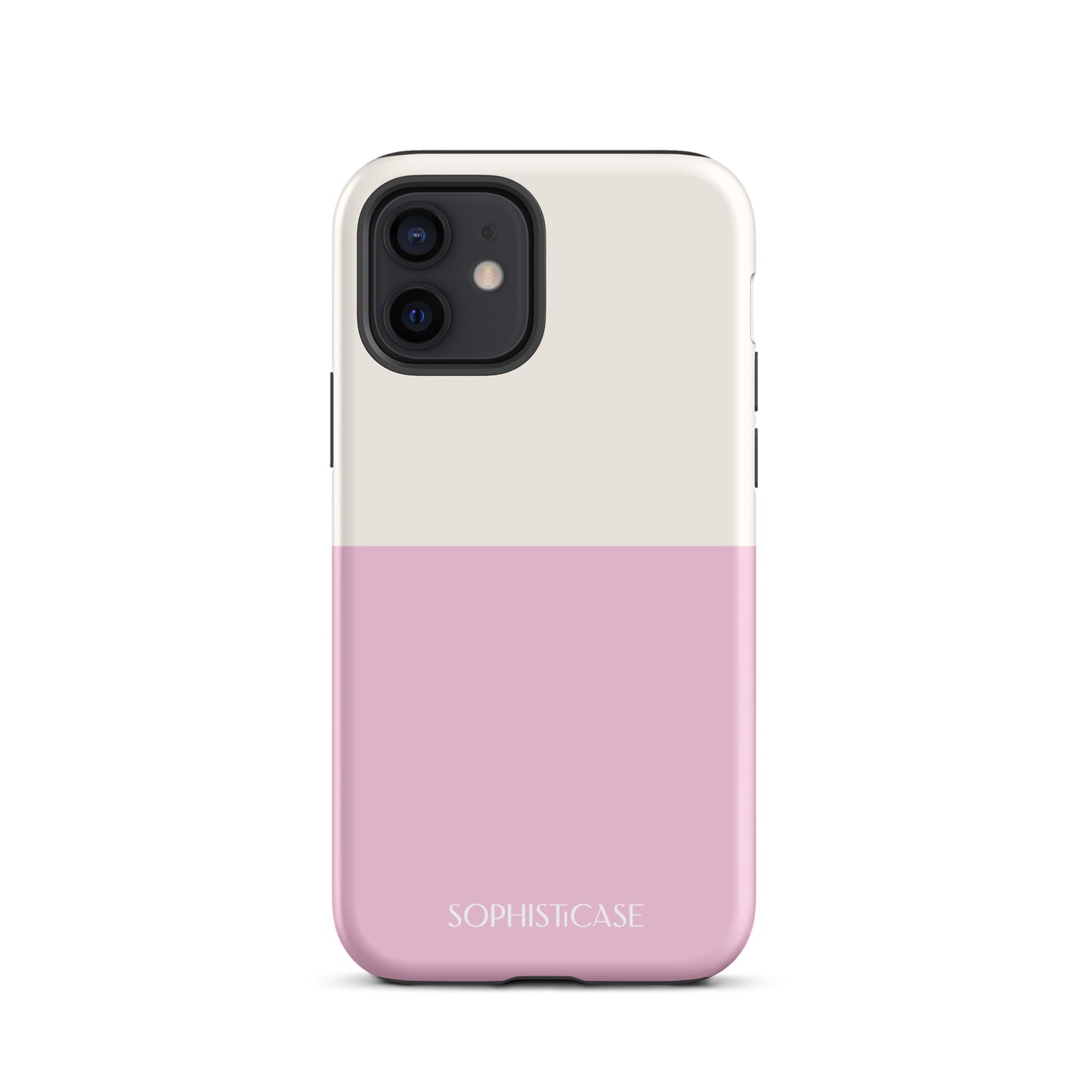 Tough Phone Case Featuring Two Tone Pink Cream Design for iPhone 12 Matte