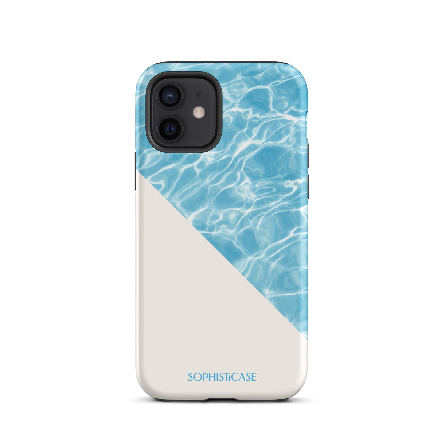 Tough Phone Case Featuring Blue Cream Summer Water Ripples Ocean Waves Design for iPhone 12 Matte