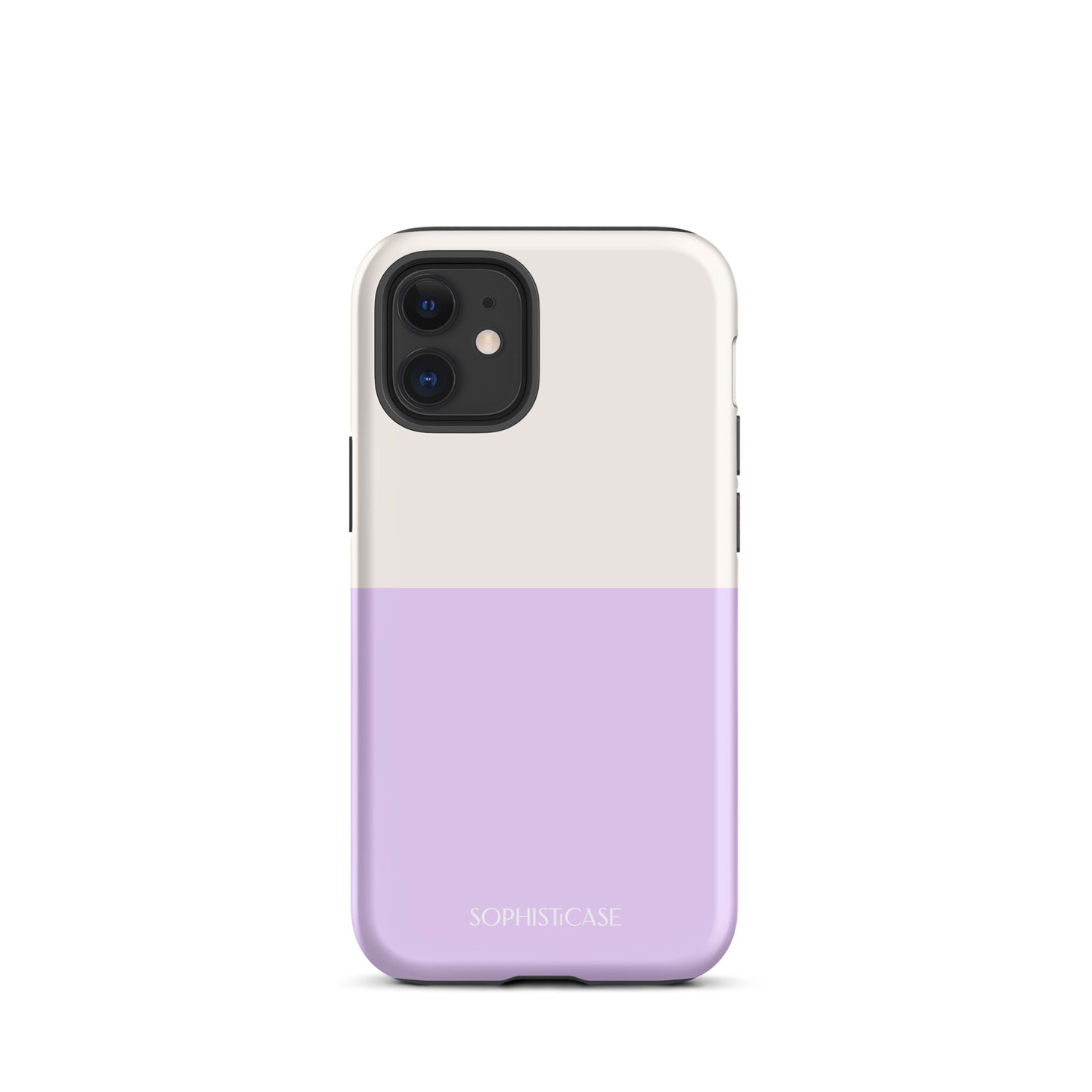 Tough Phone Case Featuring Two Tone Purple Cream Design for iPhone 12 Mini Matte