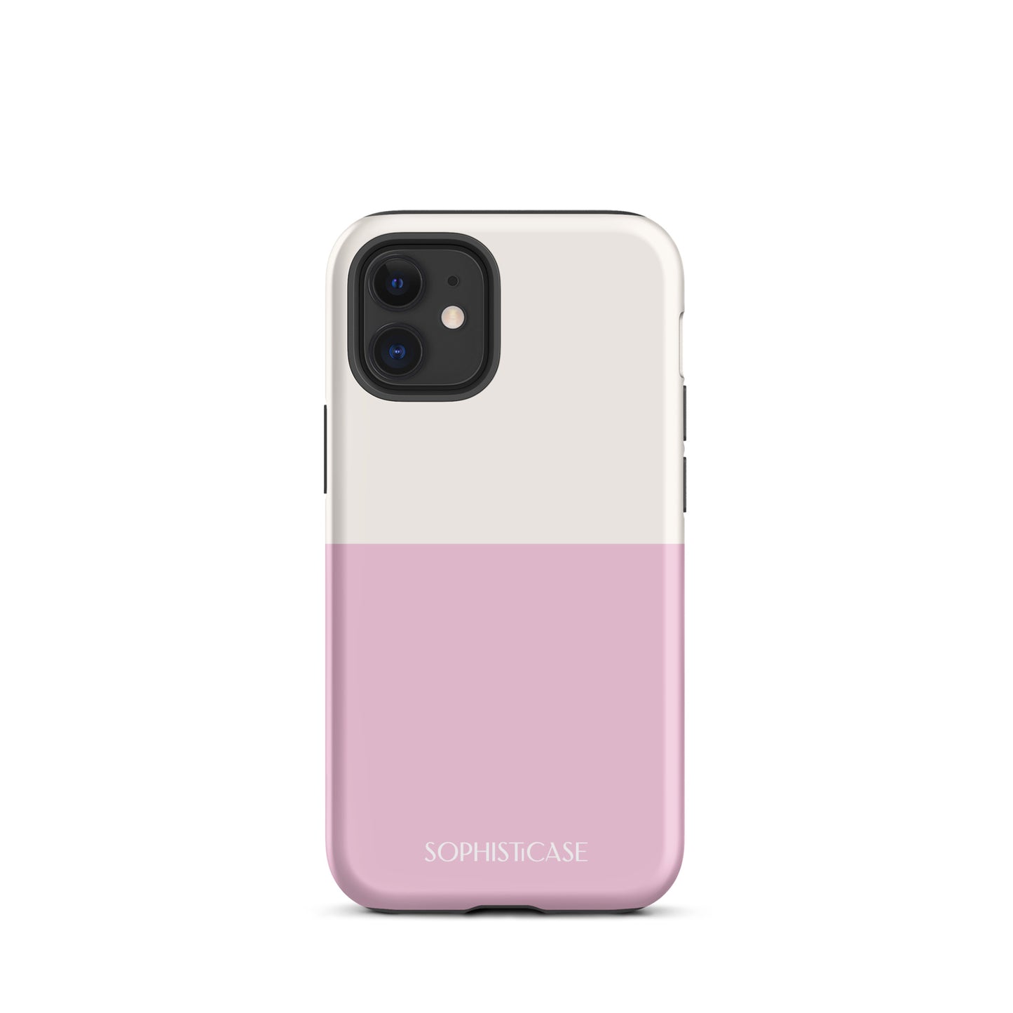 Tough Phone Case Featuring Two Tone Pink Cream Design for iPhone 12 Mini Matte