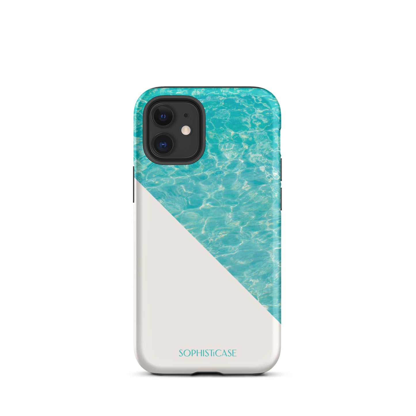 Tough Phone Case Featuring Aqua Cream Summer Water Ripples Ocean Waves Design for iPhone 12 Mini Matte