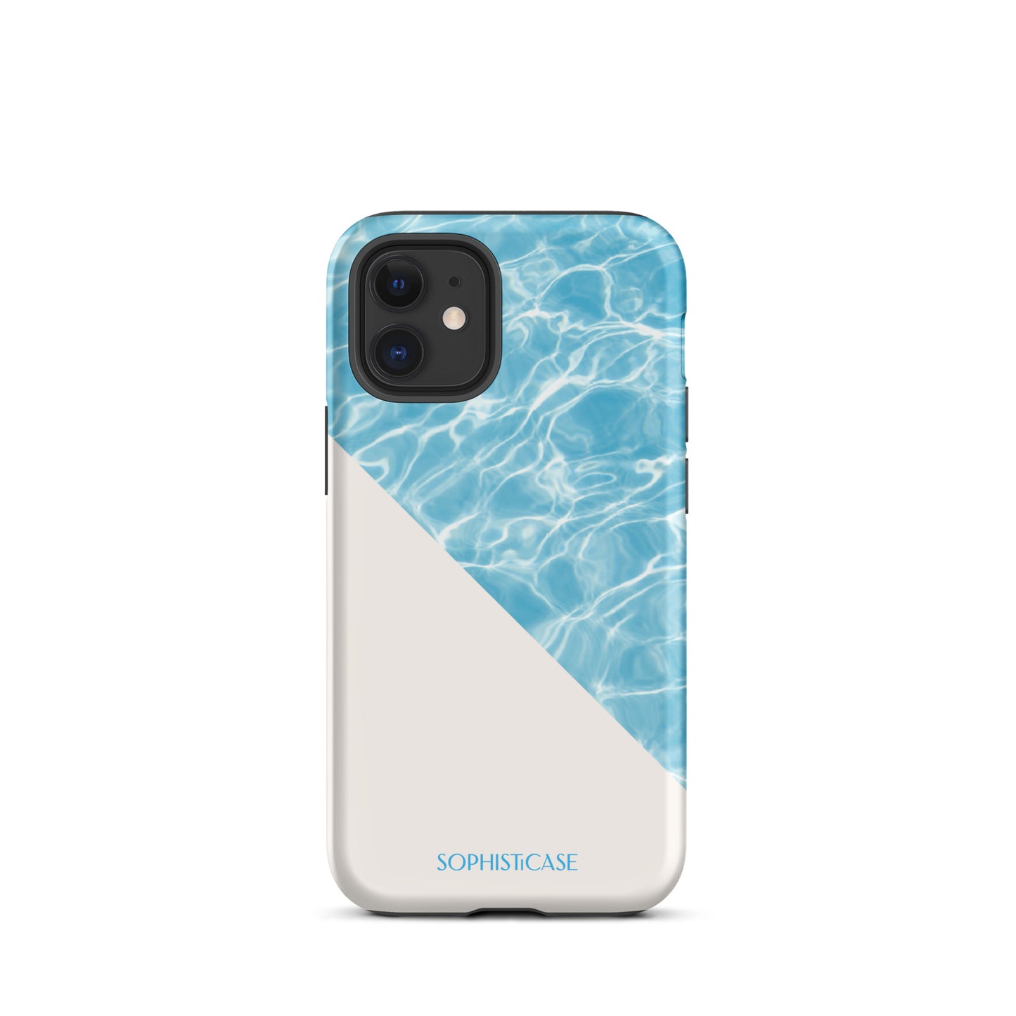 Tough Phone Case Featuring Blue Cream Summer Water Ripples Ocean Waves Design for iPhone 12 Mini Matte