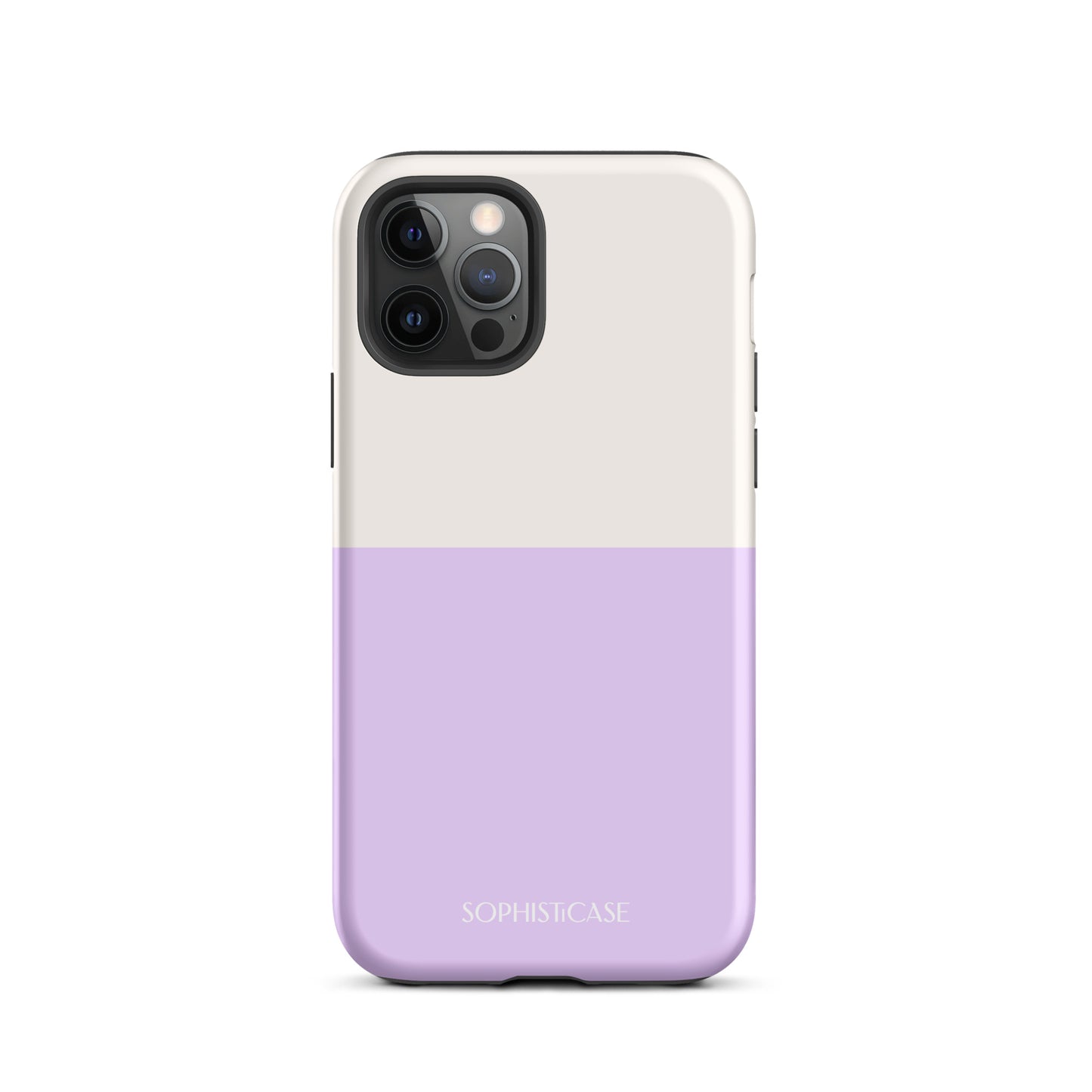 Tough Phone Case Featuring Two Tone Purple Cream Design for iPhone 12 Pro Matte