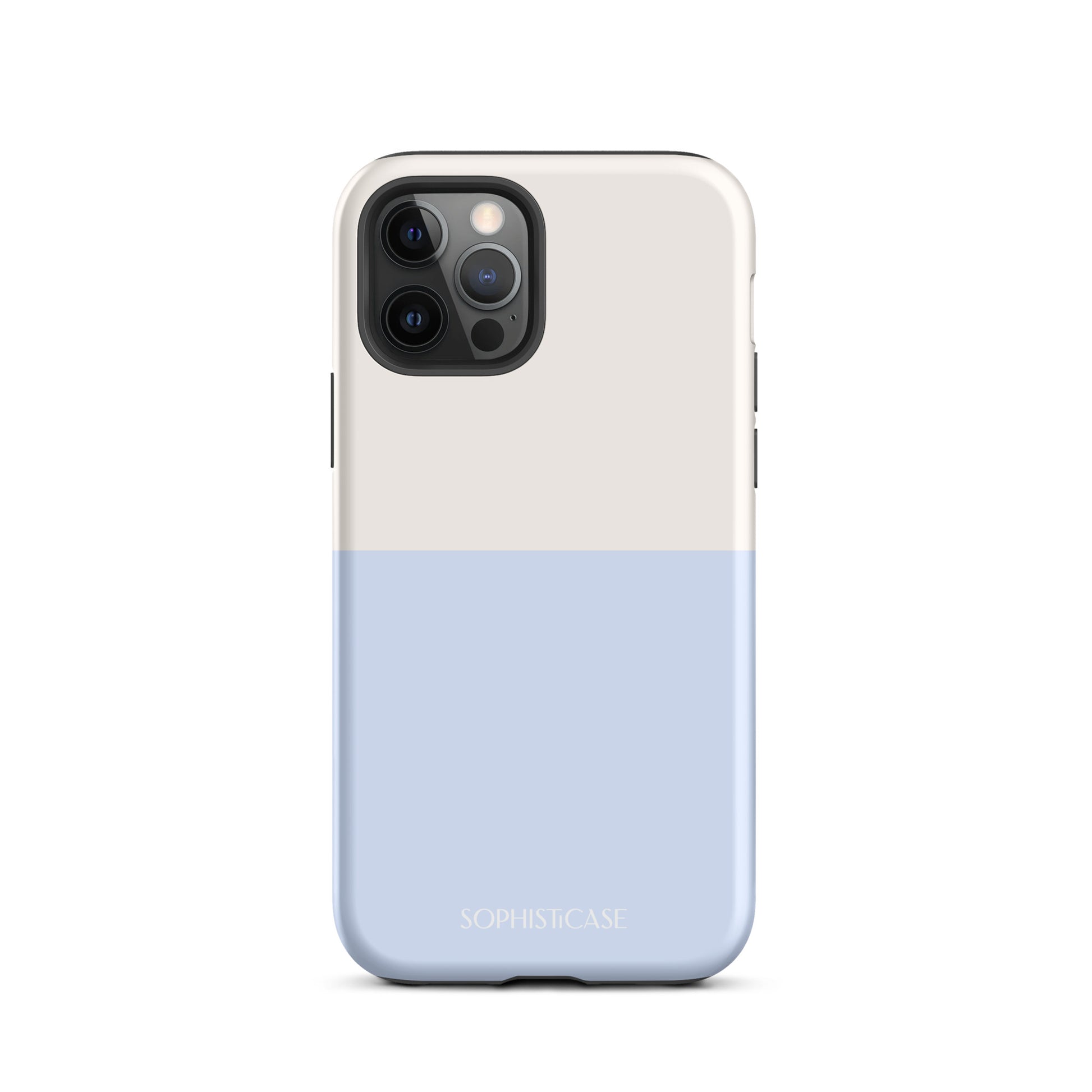 Basics Collection Tough Phone Case Featuring Two Tone Blue Cream Design for iPhone 12 Pro Matte