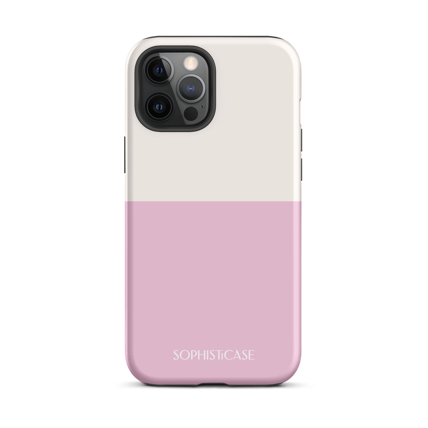 Tough Phone Case Featuring Two Tone Pink Cream Design for iPhone 12 Pro Max Matte