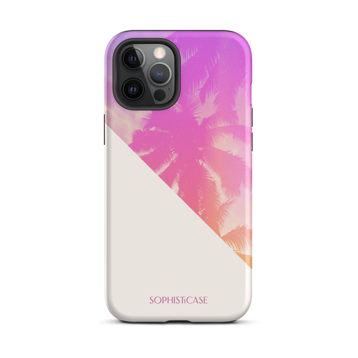 Tough Phone Case Featuring Purple Cream Summer Palm Tree Design for iPhone 12 Pro Max Matte