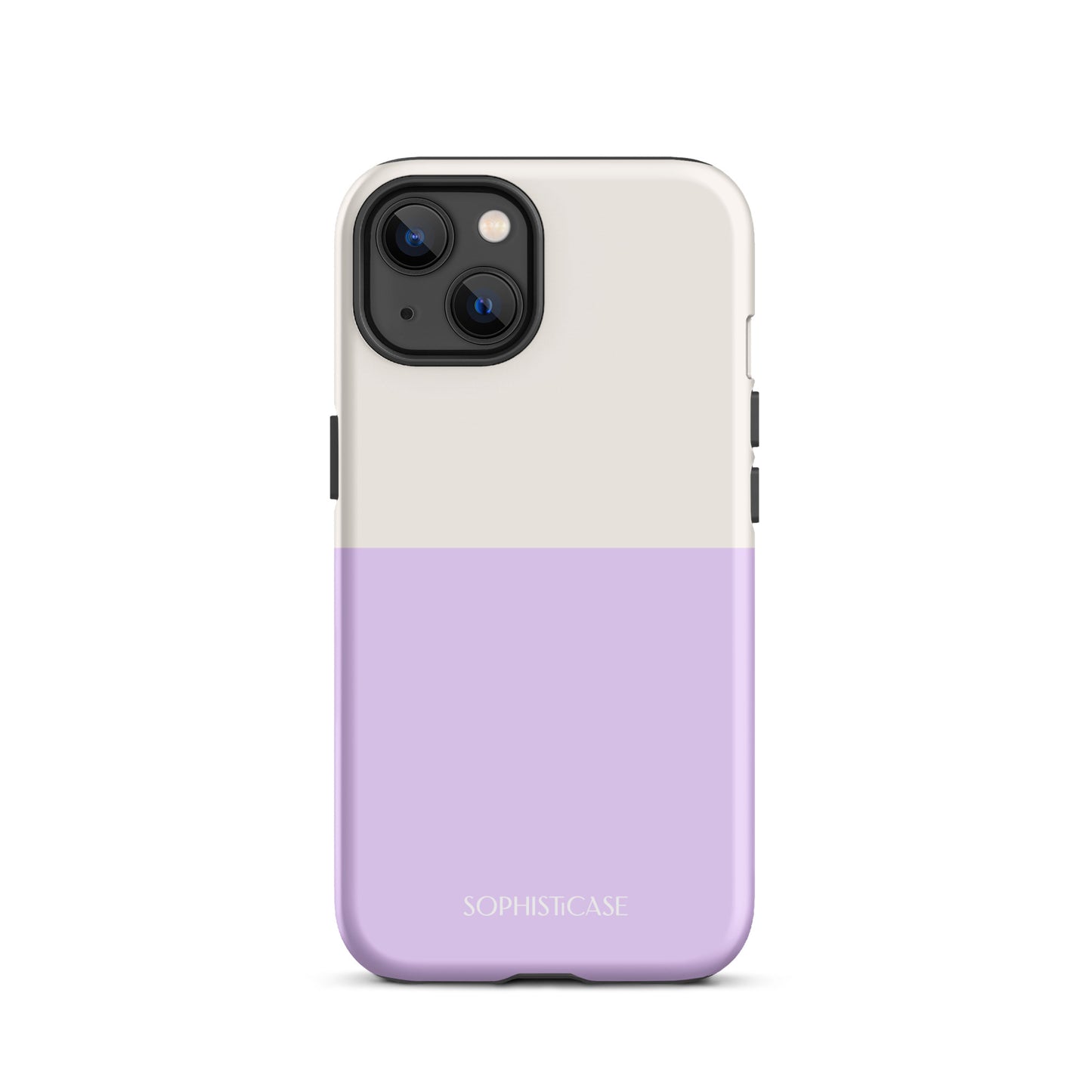 Tough Phone Case Featuring Two Tone Purple Cream Design for iPhone 13 Matte