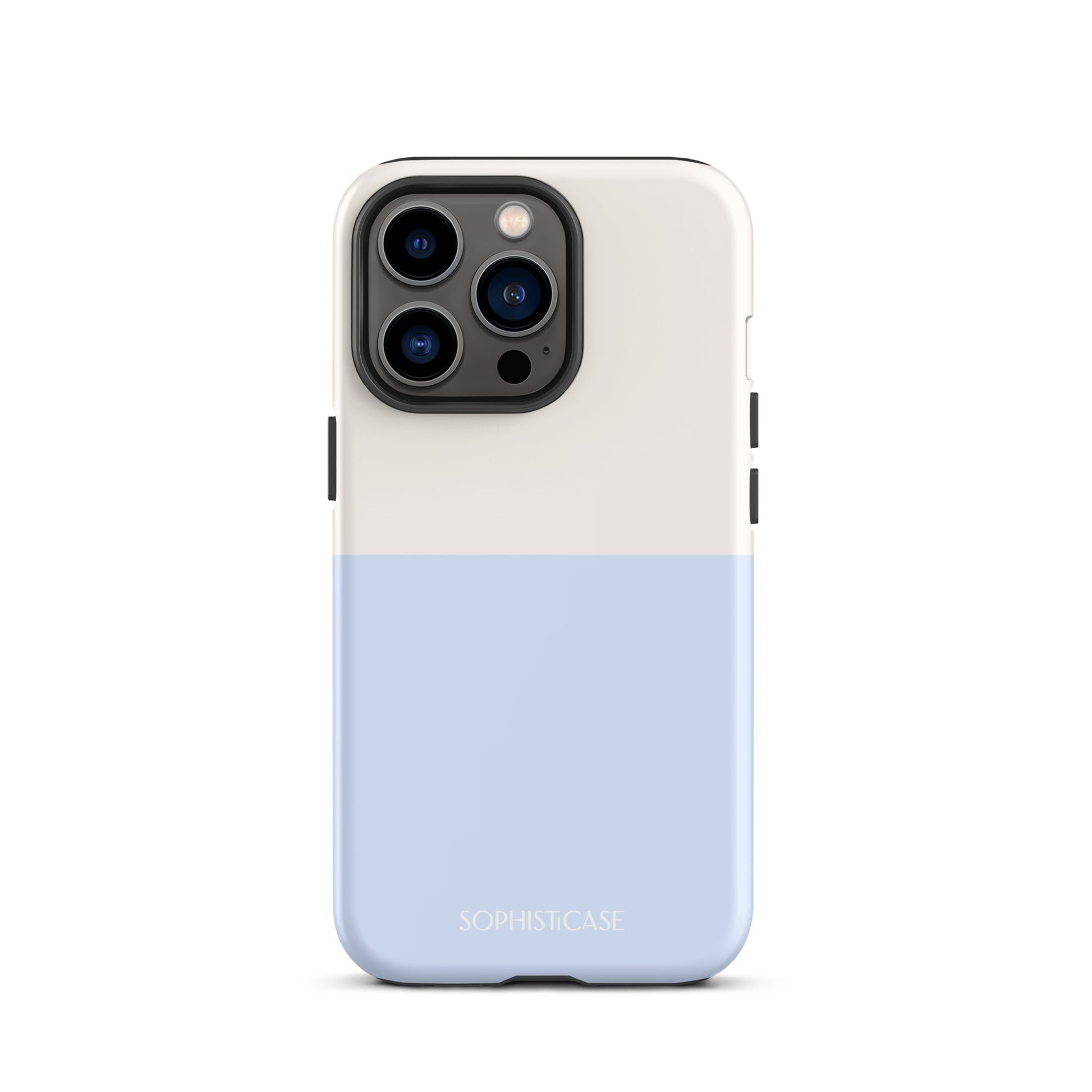 Basics Collection Tough Phone Case Featuring Two Tone Blue Cream Design for iPhone 13 Pro Matte